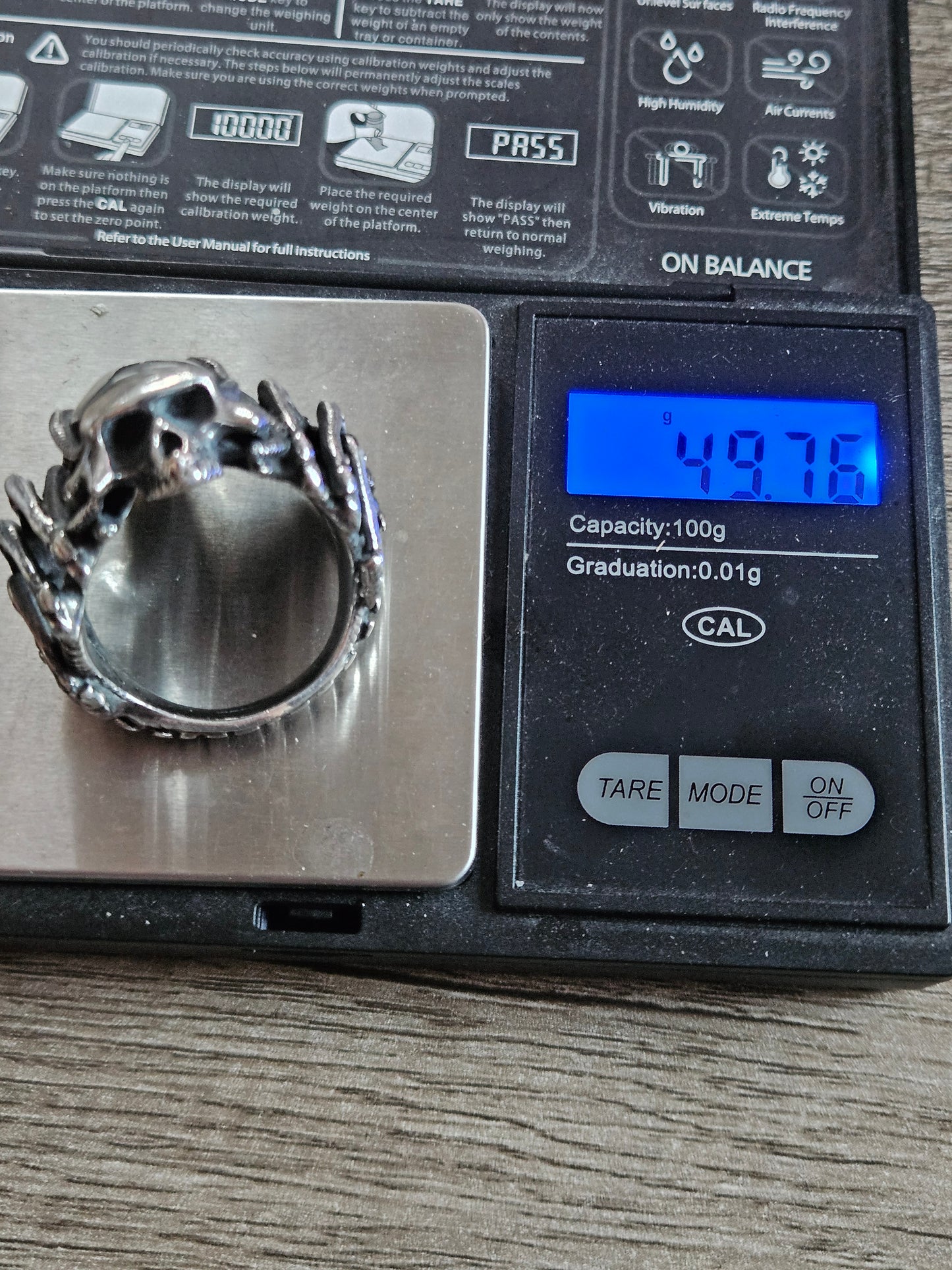 Silver 925 Biomechanical Skull Ring- William Llewellyn Griffiths. Size Z+7