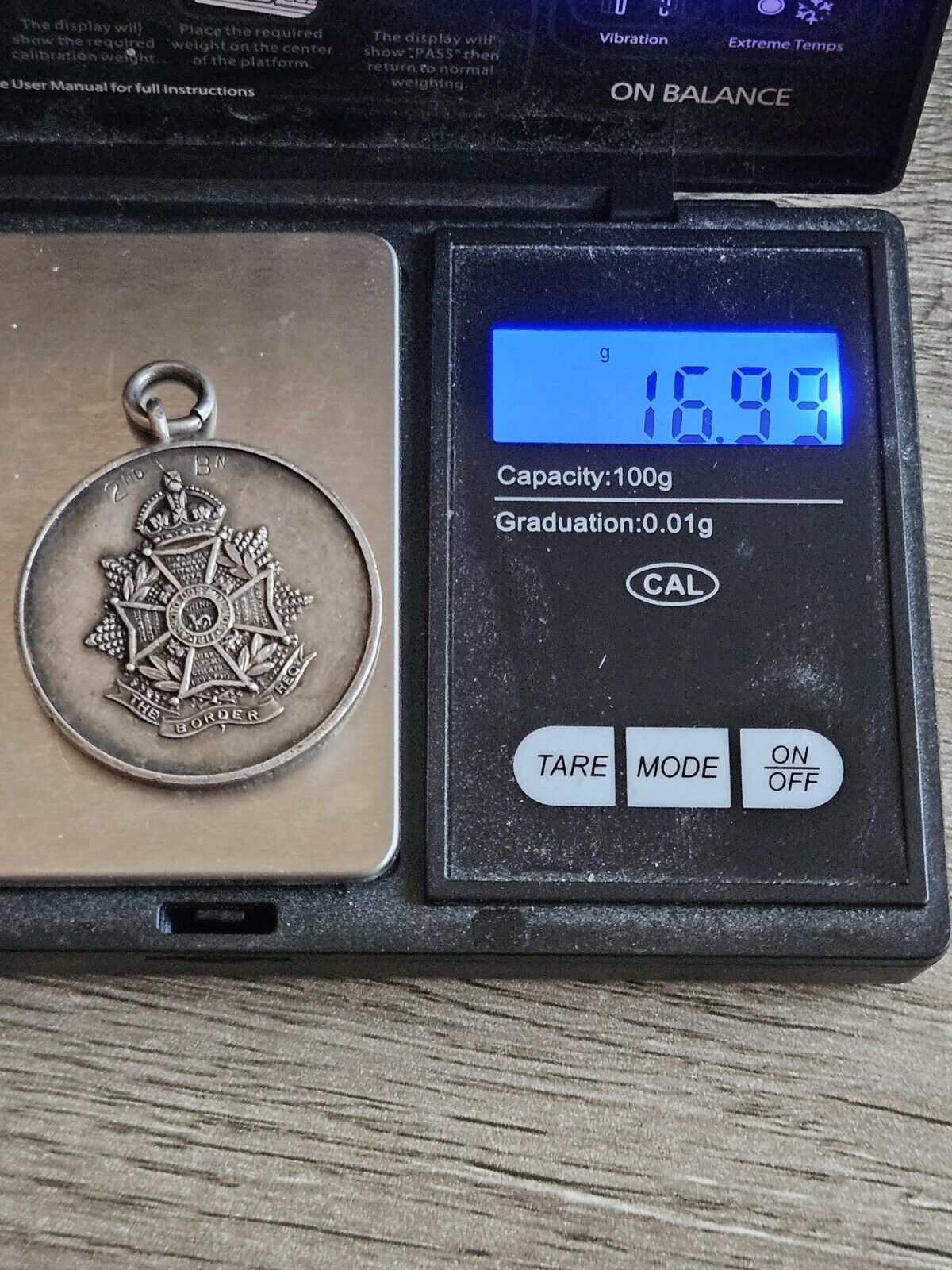 Post WW1 Silver Fob Medal - 1922, 2nd Battalion, The Border Regiment. Militaria.