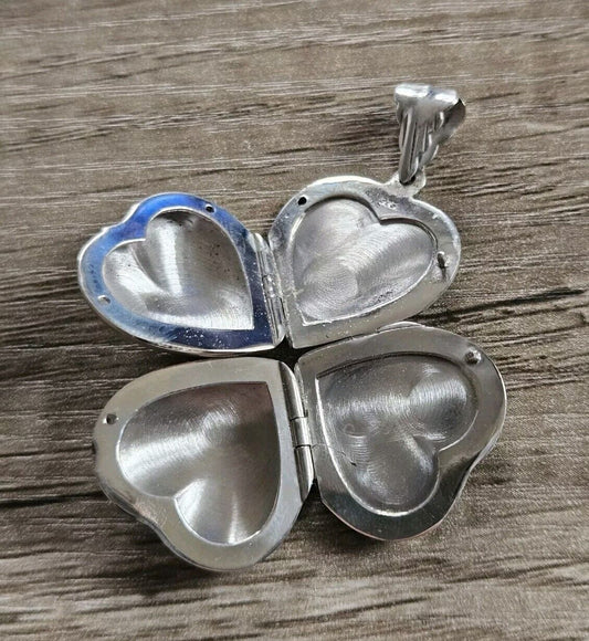 Vintage Style 4 Picture Locket Love Heart, 925 Sterling Silver. Brand New!