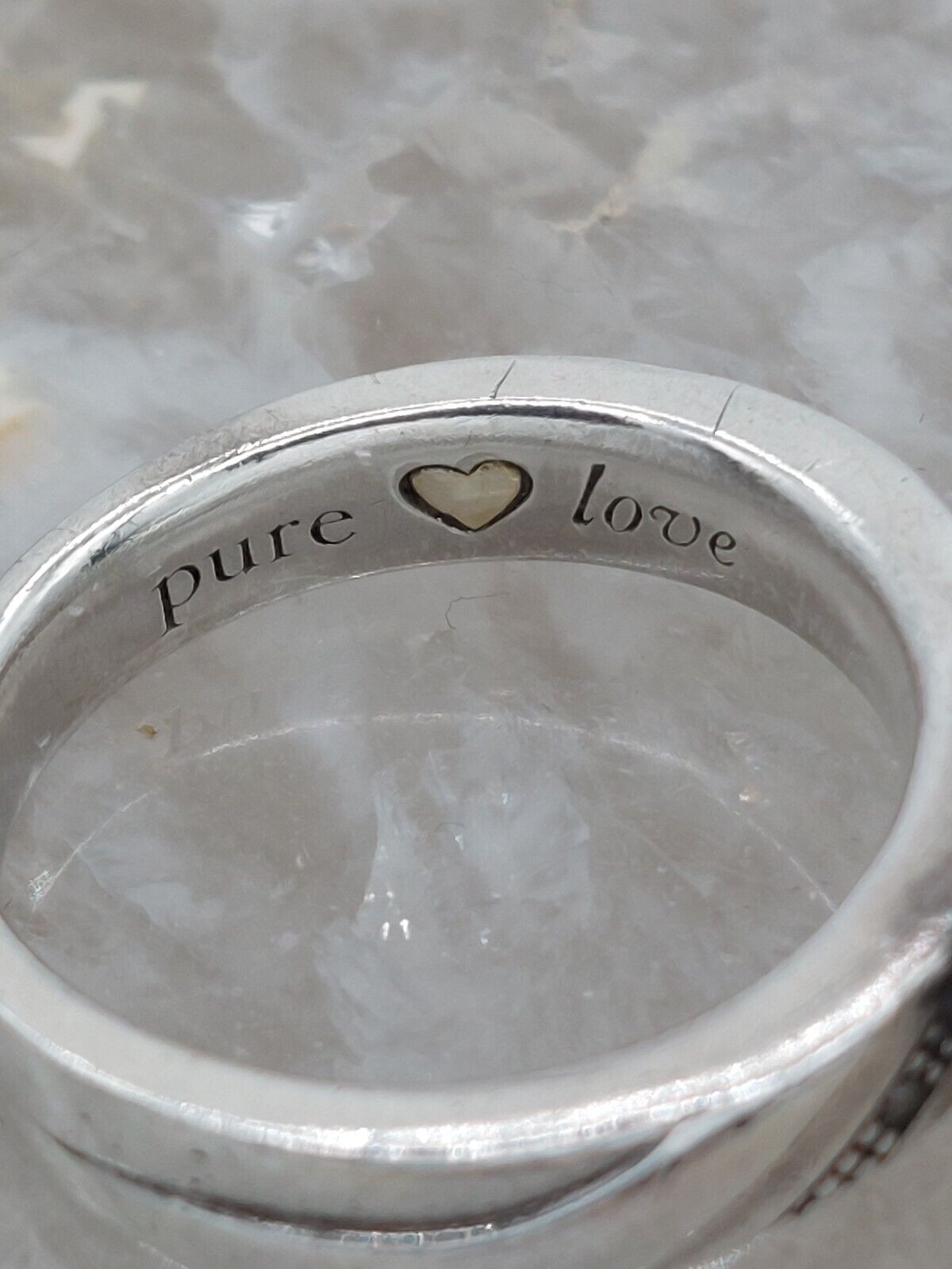 Kenneth David - pave diamond, sterling silver 925, pure 24k love Ring, Size N