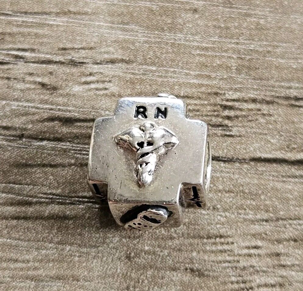 STERLING SILVER 925 CHAMILIA REGISTERED NURSE R.N. CHARM BEAD RETIRED