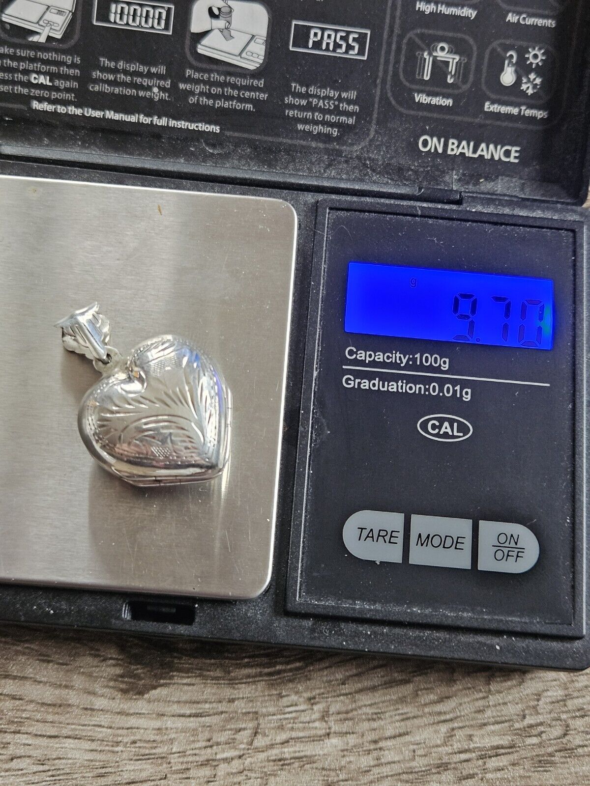 Vintage Style 4 Picture Locket Love Heart, 925 Sterling Silver. Brand New!