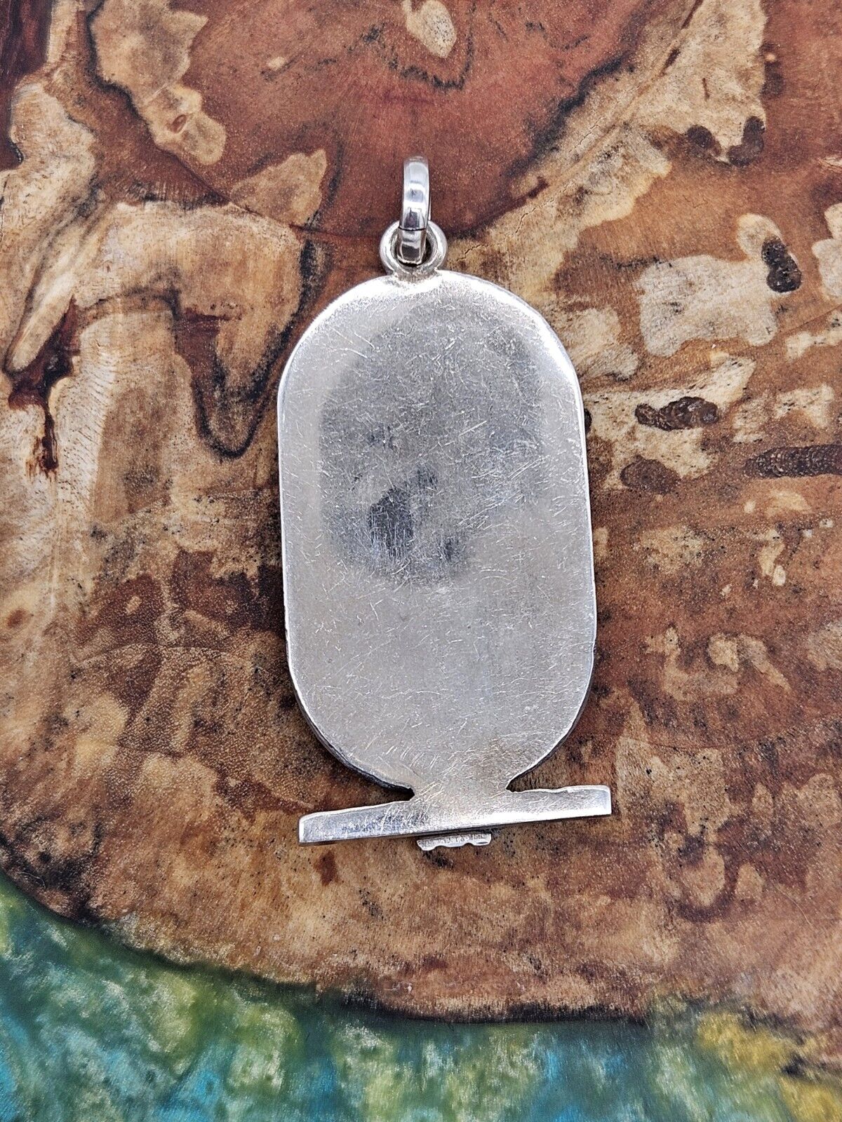 Egyptian Hieroglyphs Gift Pendent Solid Silver Vintage Jewellery