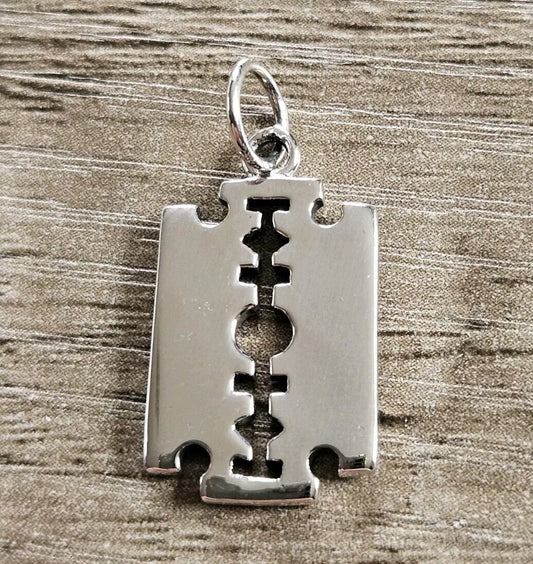Sterling Silver 925 Razor Blade Pendant, Brand New Stock! Gothic.