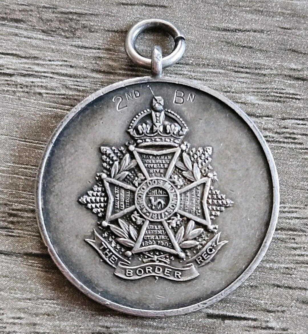 Post WW1 Silver Fob Medal - 1922, 2nd Battalion, The Border Regiment. Militaria.