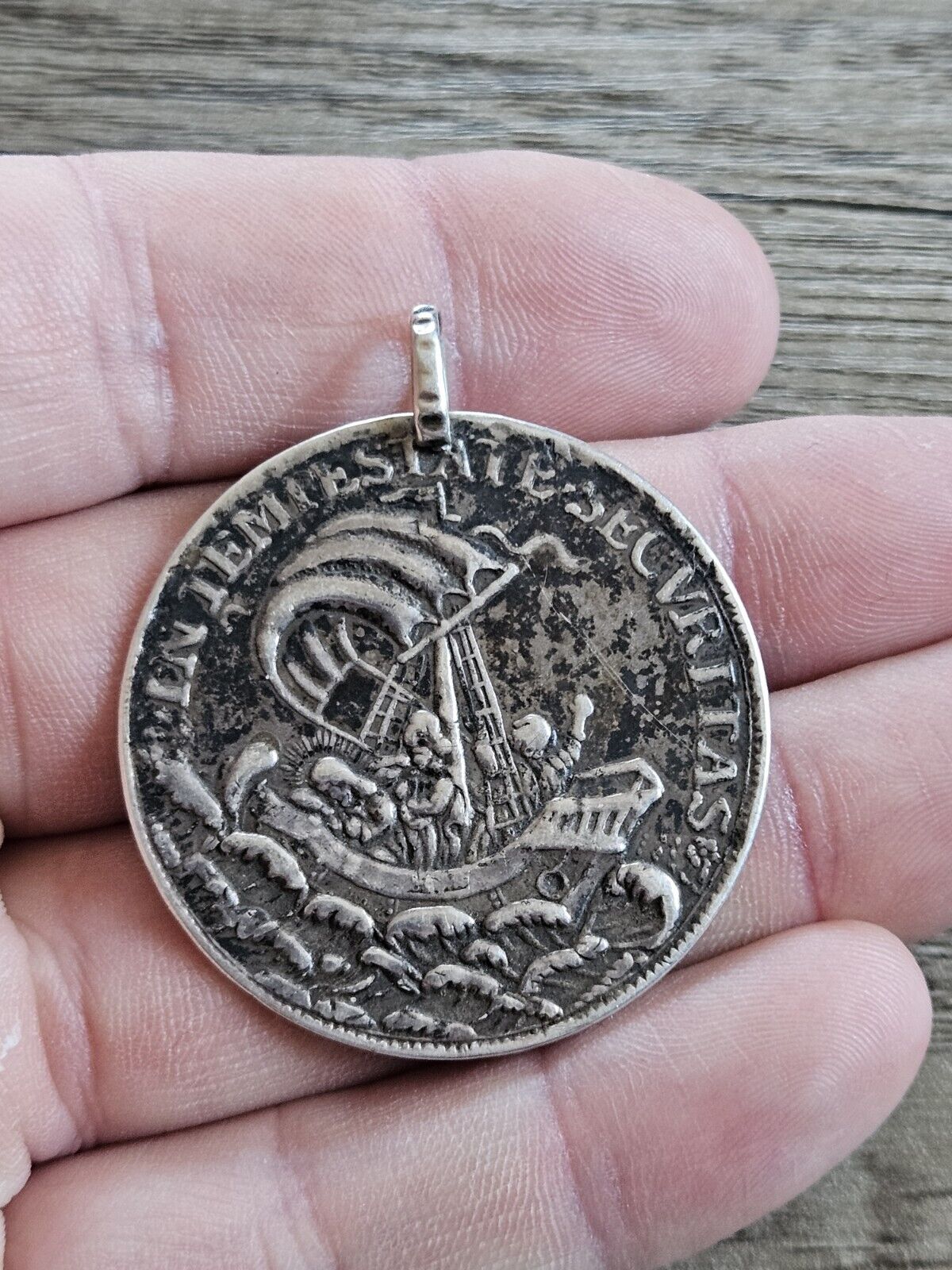 Hungary, Kremnitz, Large Silver Fisherman's Charm Medal, 42mm.