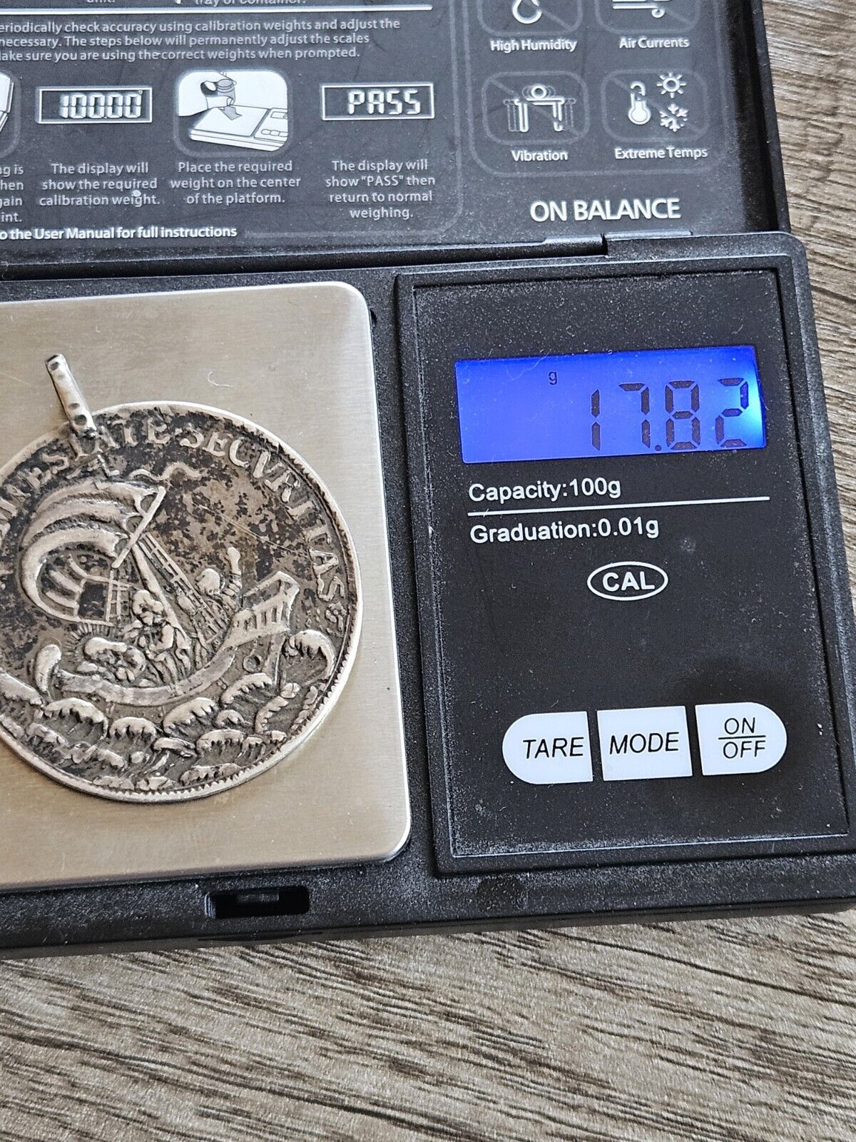Hungary, Kremnitz, Large Silver Fisherman's Charm Medal, 42mm.