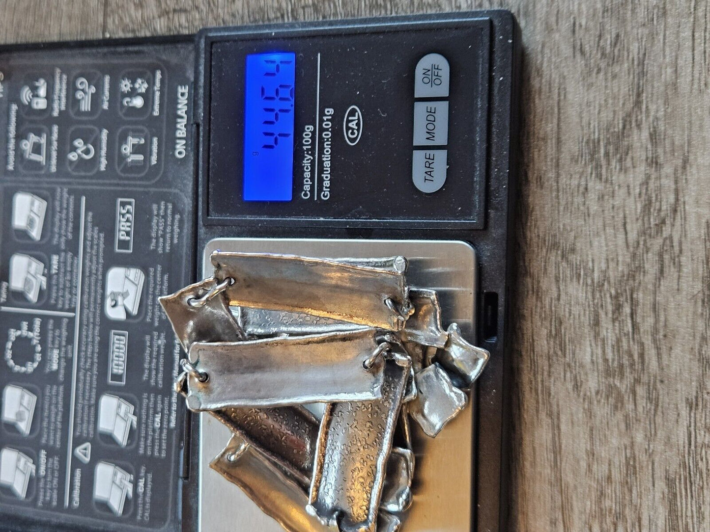 Heavy 925 Sterling Silver Rustic Chain Necklace. Modernist. 16.5 Inches. Natural