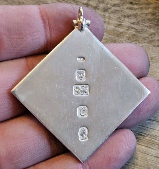 Huge 35 Gram Vintage Silver Jubilee Ingot Pendant, Sterling Silver 925, 1977.