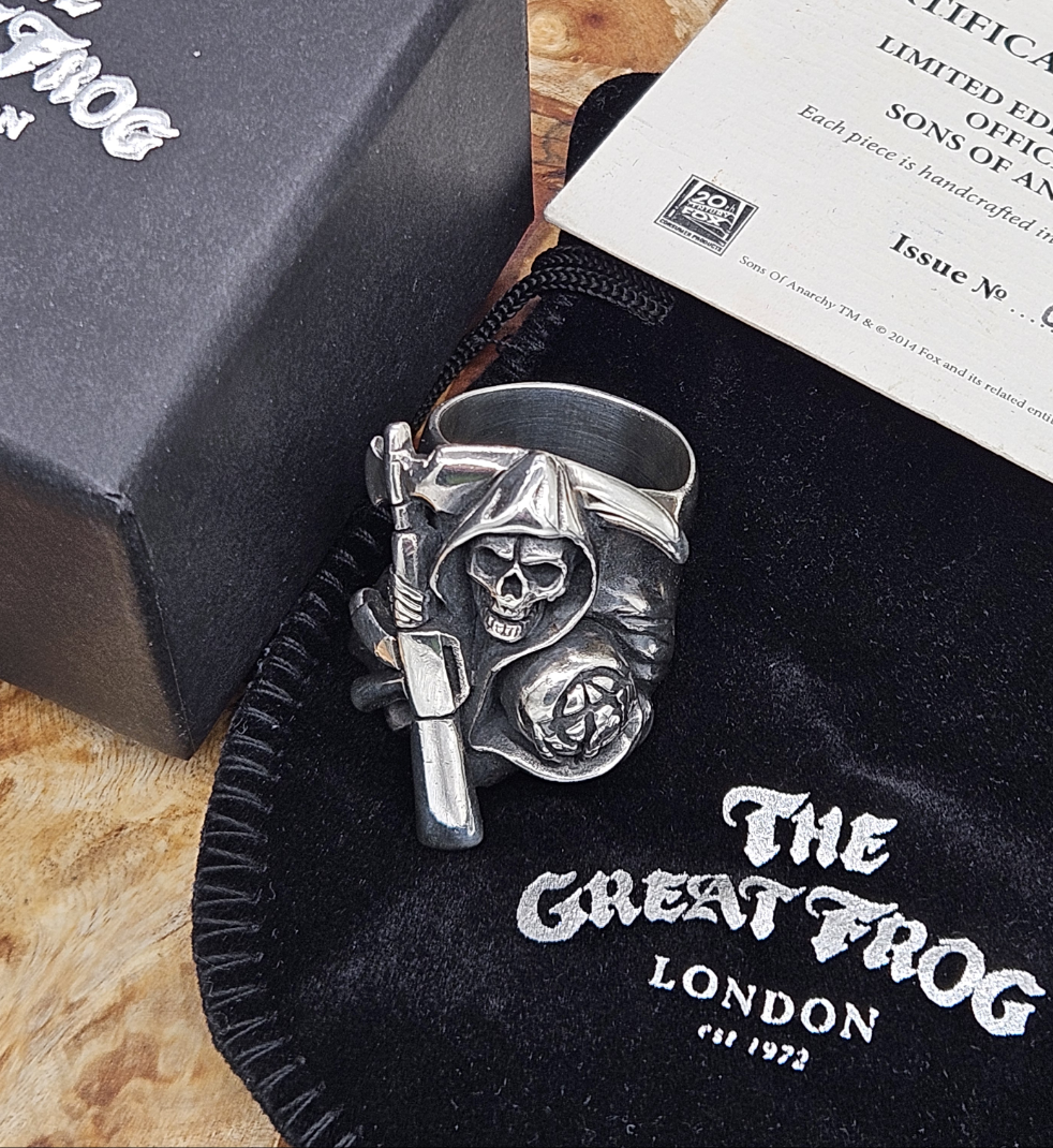 Sons of Anarchy Reaper Ring by The Great Frog Sterling Silver 925 Skull Ring. Size W