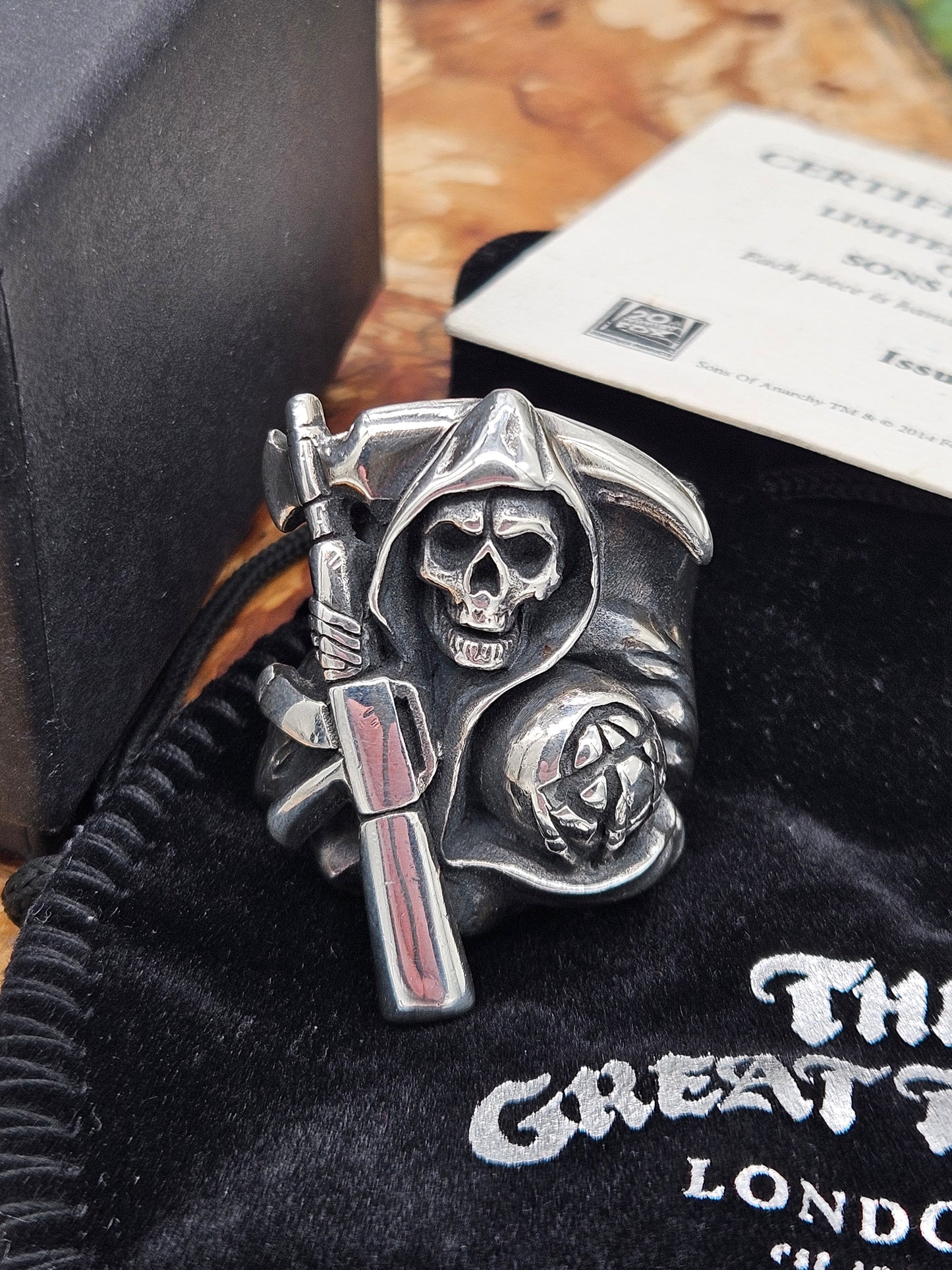 Sons of Anarchy Reaper Ring by The Great Frog Sterling Silver 925 Skull Ring. Size W