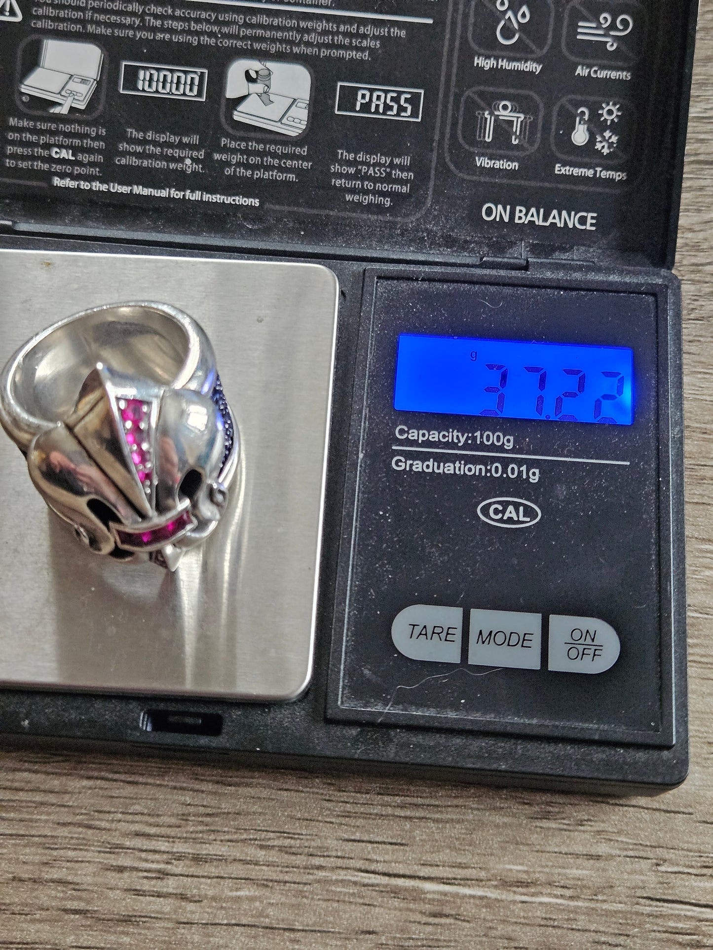 TJ SilverSmiths/Leonard Kamhout - Fleur De Lis Silver Ring - Size X 1/2, 11 3/4