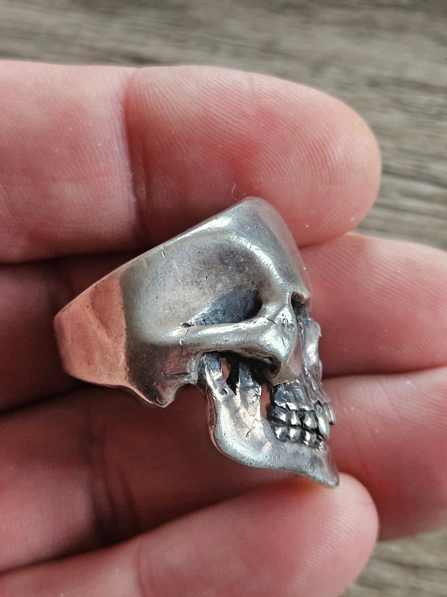 Vintage The Great Frog 925 Silver Skull Ring, UK Size U. Patterson Riley.