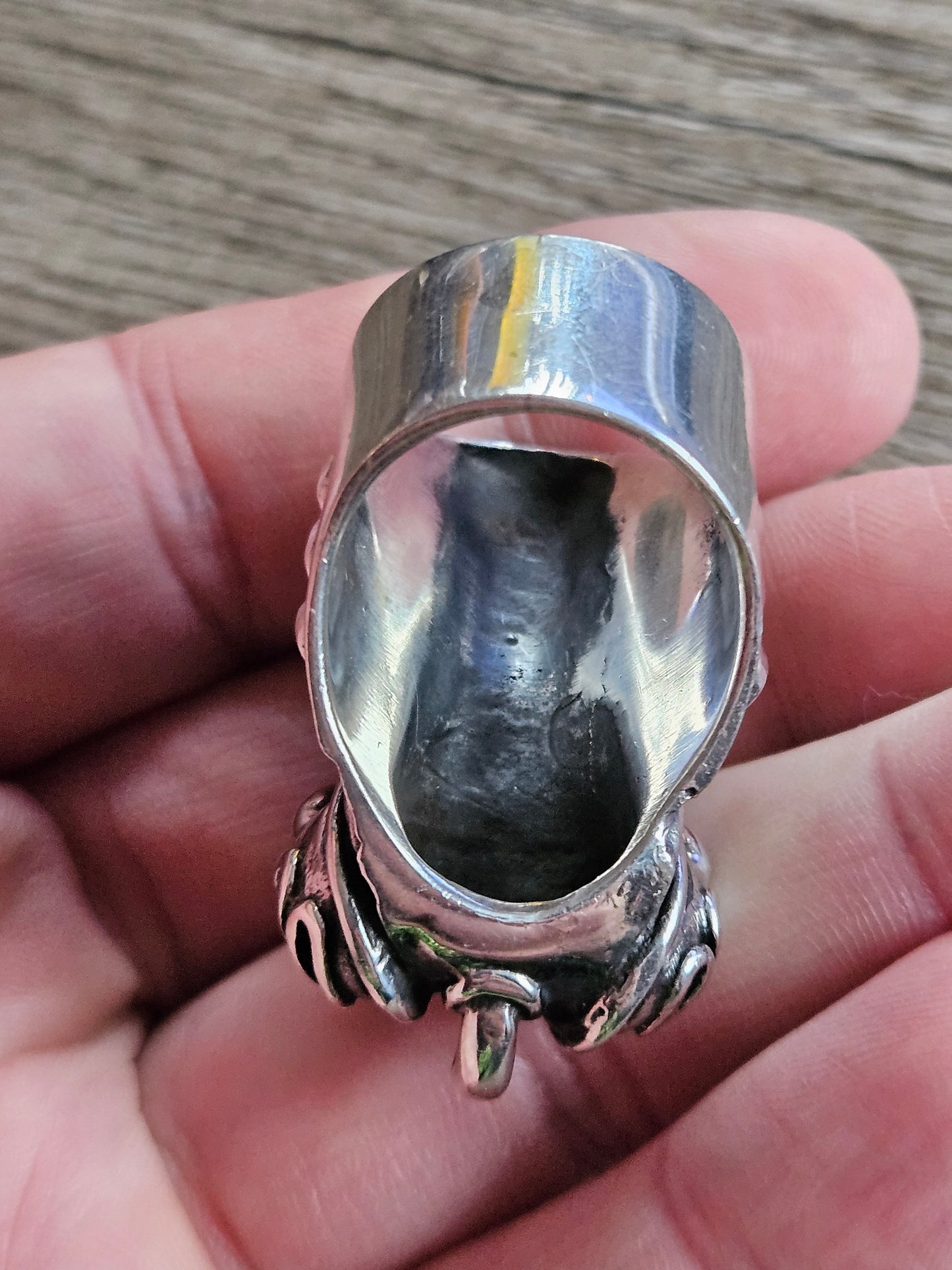 Silver 925 Insectoid Engine ring By Mike Turner. Size V, Wildcat. Heavy! 56g