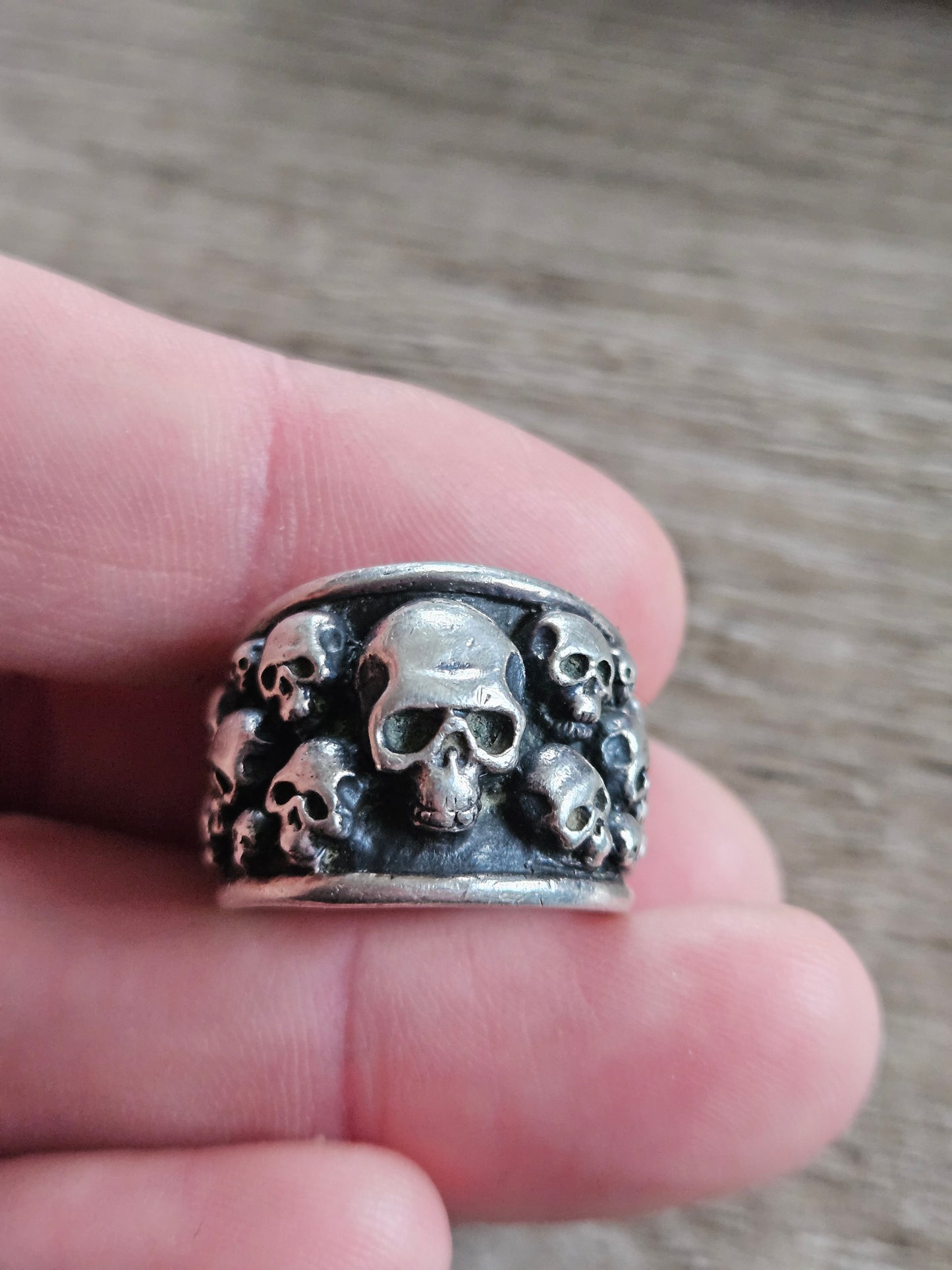 Affliction Skull Ring, Silver 925. Approx UK Size S.