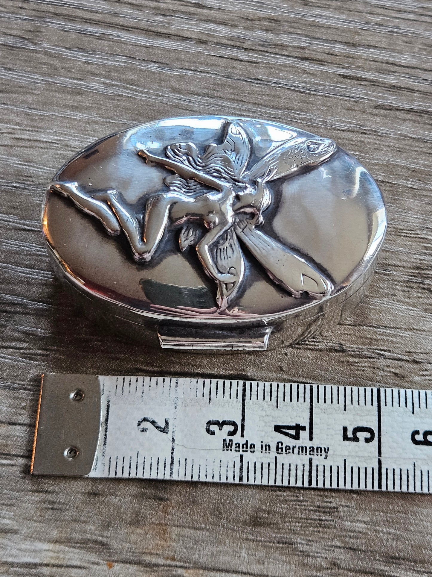 Vintage Sterling Silver 925 Fairy Trinket Box. London 1992.