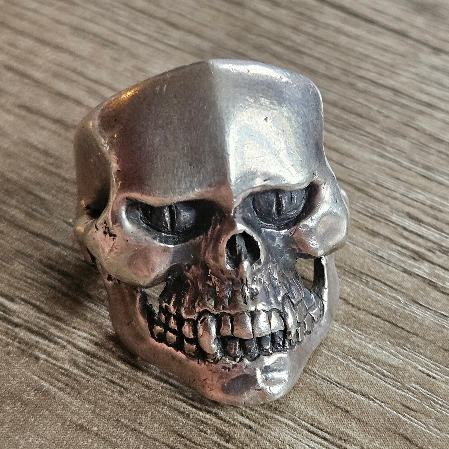 Vintage The Great Frog 925 Silver Skull Ring, UK Size U. Patterson Riley.