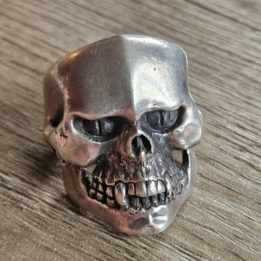 Vintage The Great Frog 925 Silver Skull Ring, UK Size U. Patterson Riley.