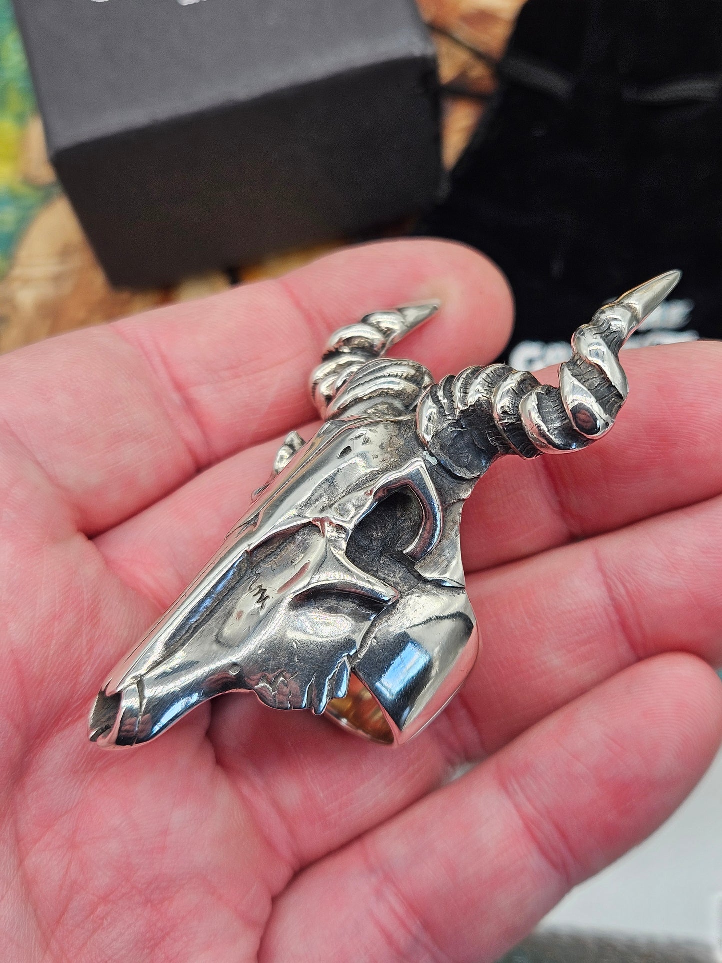 Medium Kudu Skull by The Great Frog Sterling Silver 925 Skull Ring. Size W