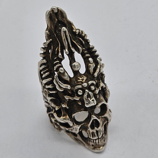 Axel Stocks Skull Ring, Protector Series. Sterling Silver 925 - UK P
