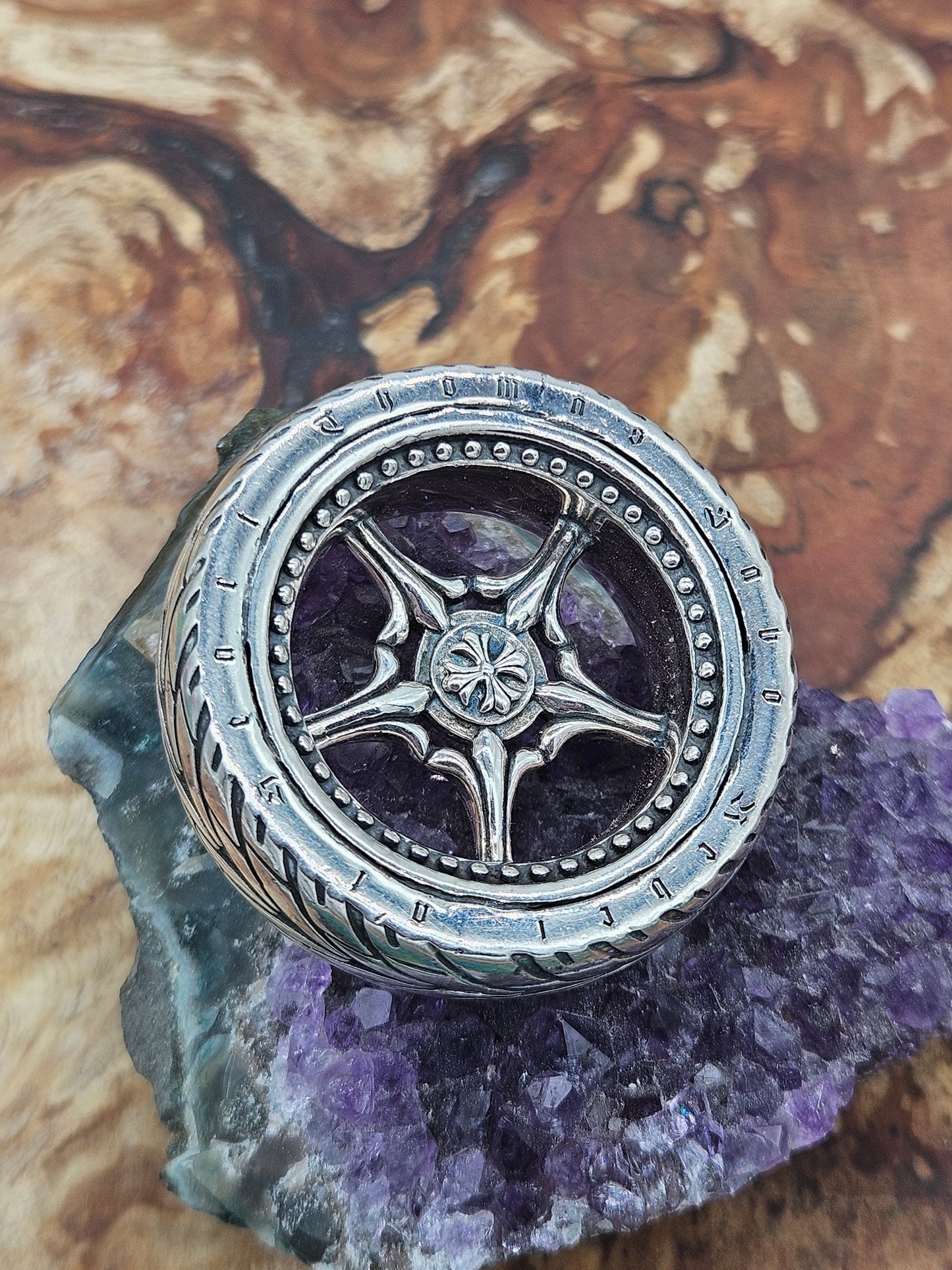 Super Rare Thomas Sabo Rebel At Heart Motorbike Wheel Pendant, Silver 925.