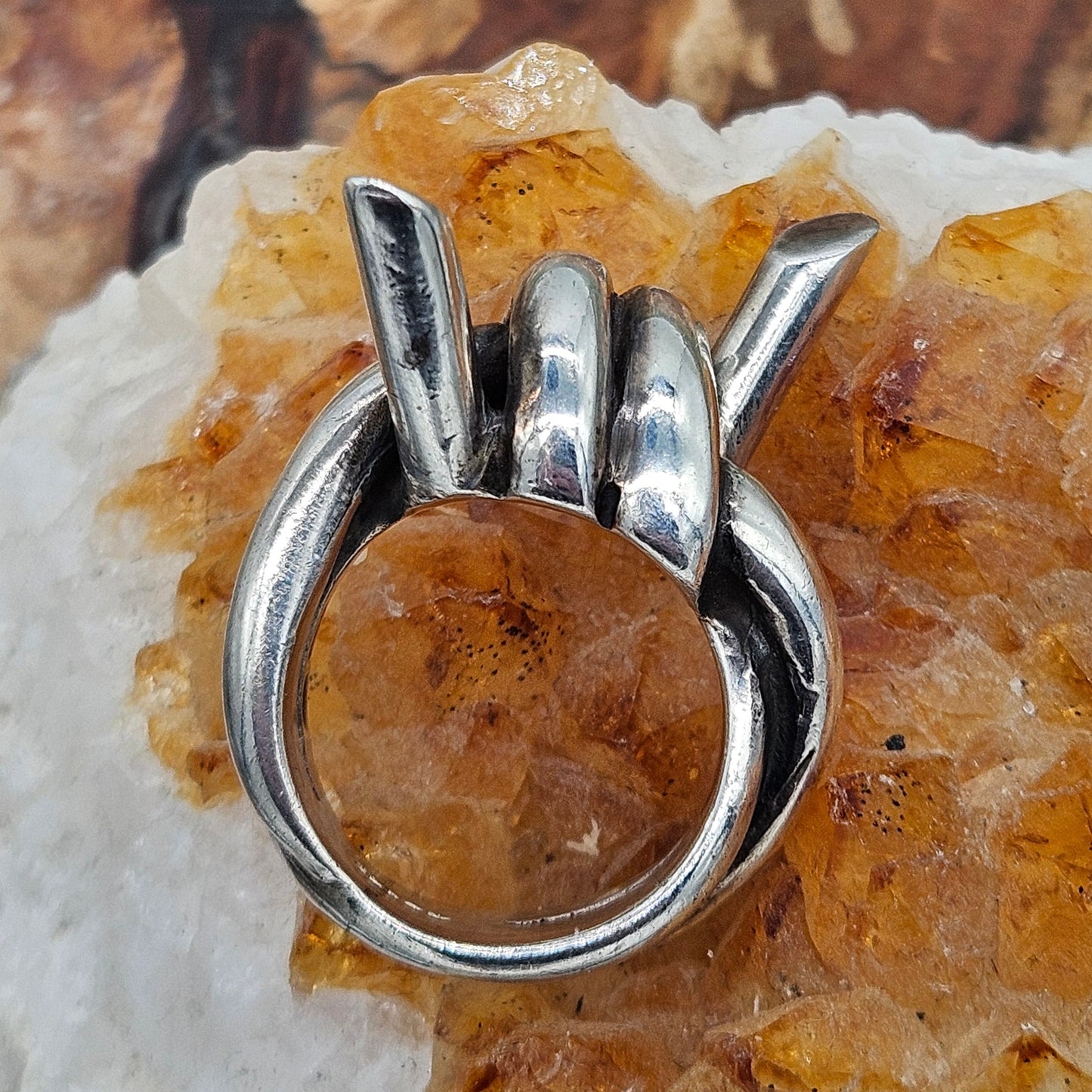 Heavy Barbed Wire Ring, Silver 925. The Wildcat Collection. Size P 1/2.
