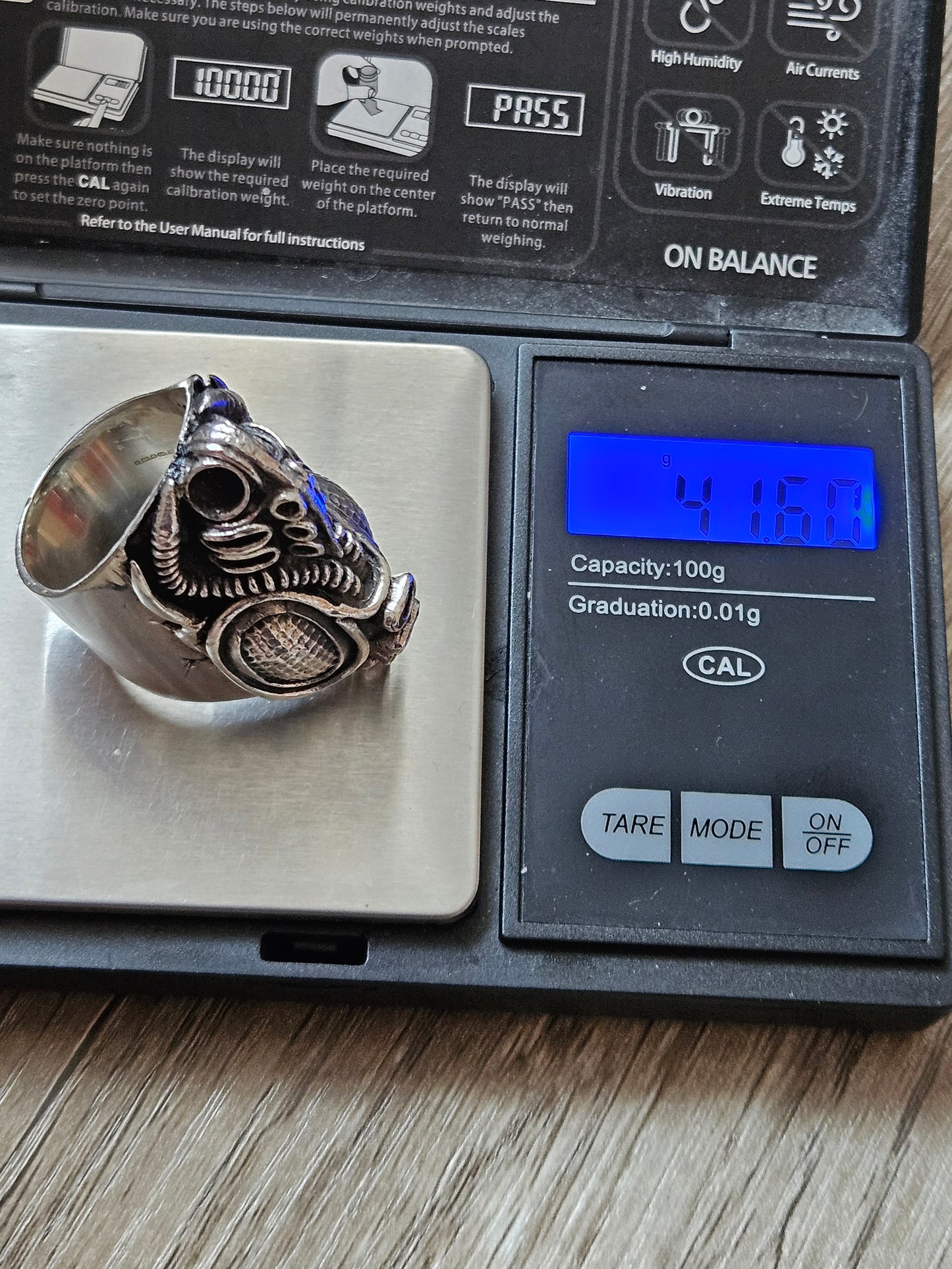 Silver 925 Insectoid Engine ring By Mike Turner. Size Y, Wildcat. Heavy! 41g