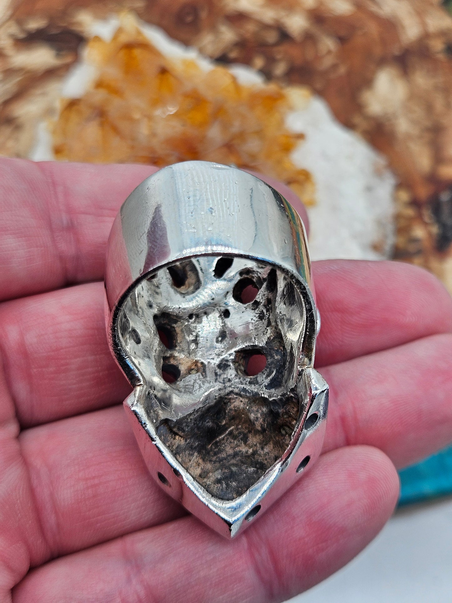 Huge Flaming Dice Ring - 89 Grams, UK Size Z+7