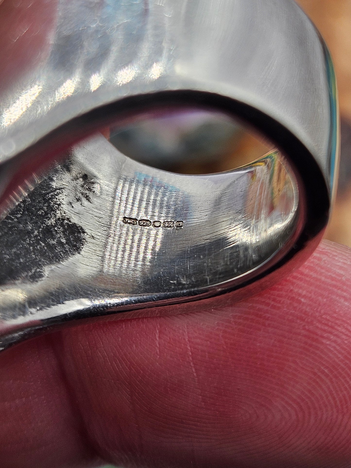 Huge, Heavy Brick Wall Ring, Silver 925. The Wildcat Collection. Size U 1/2. 52g