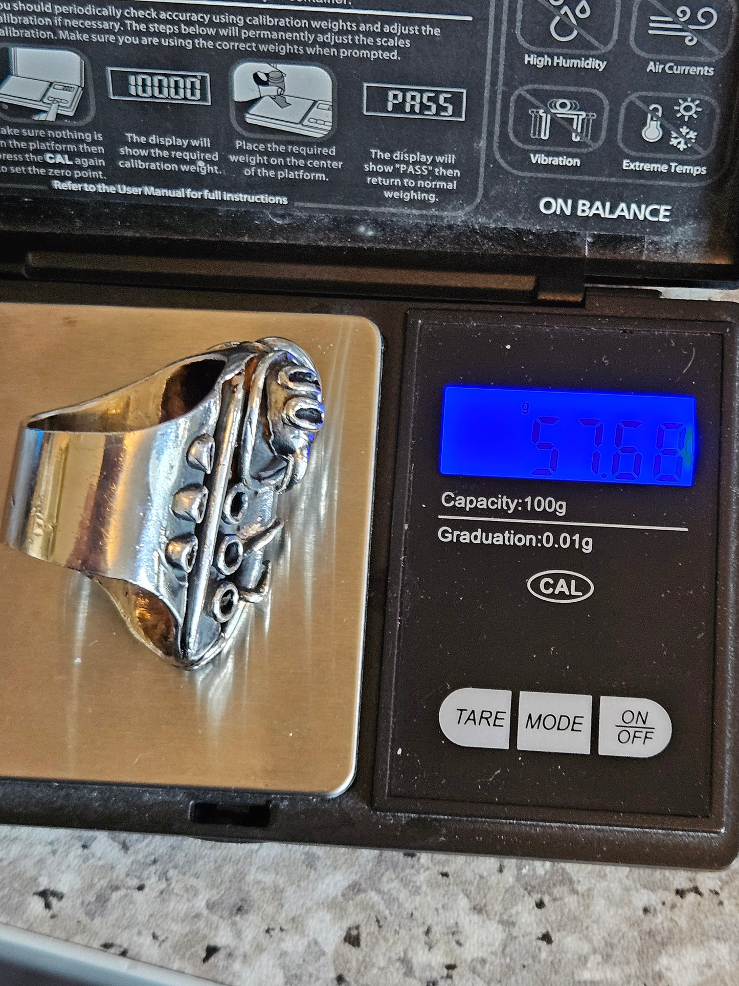 Silver 925 Insectoid Engine ring By Mike Turner. Size X, Wildcat. Heavy! 57g