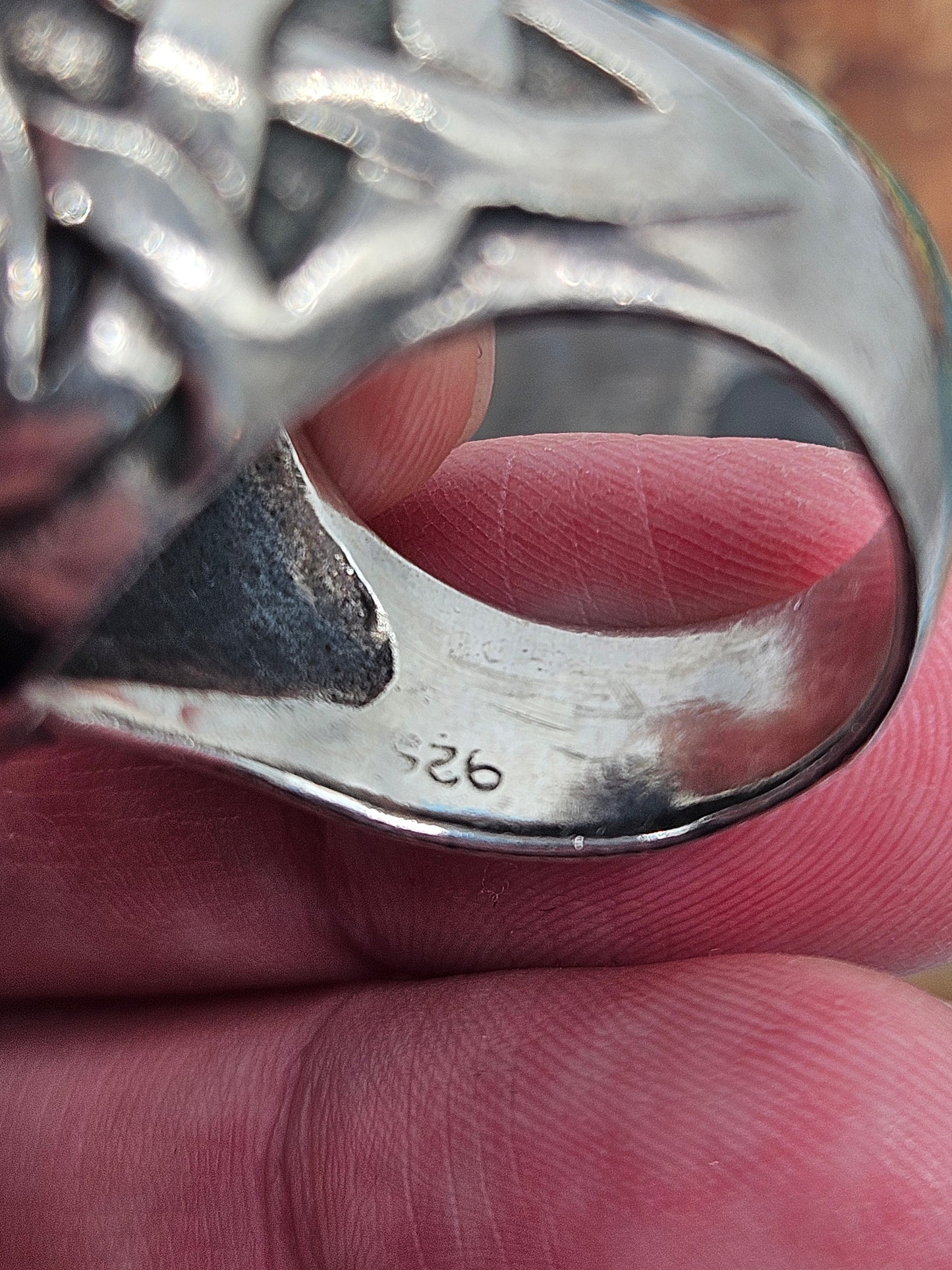Wildcat Collection - Huge Skull Ring, UK Size Z+1, Solid Silver 925. 58 grams