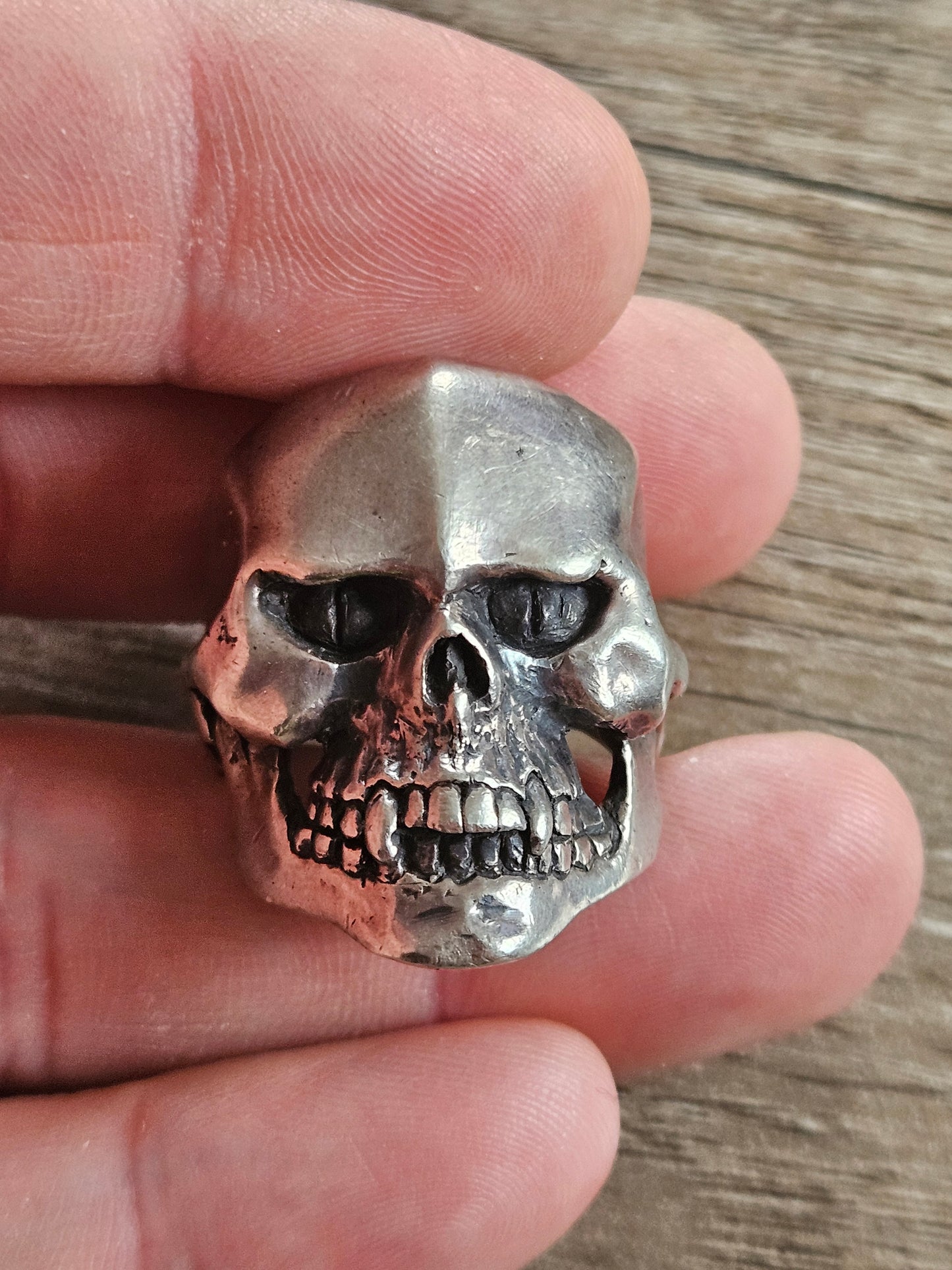 Vintage The Great Frog 925 Silver Skull Ring, UK Size U. Patterson Riley.