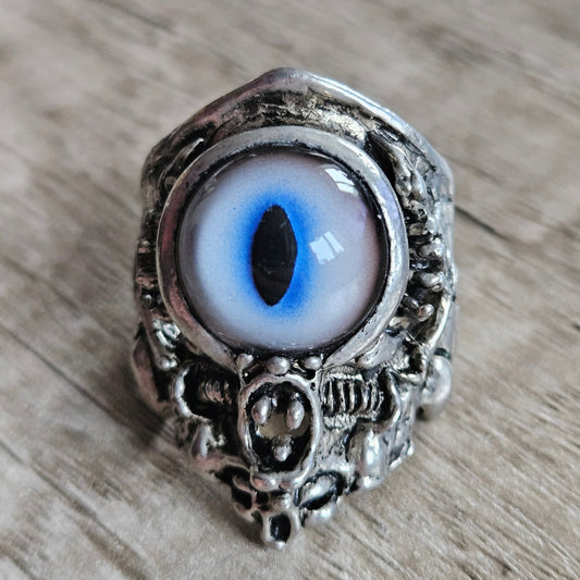 Axel Stocks Prosthetic Cat Eye Ring Signed Sz - US 10, UK T 1/2 - U