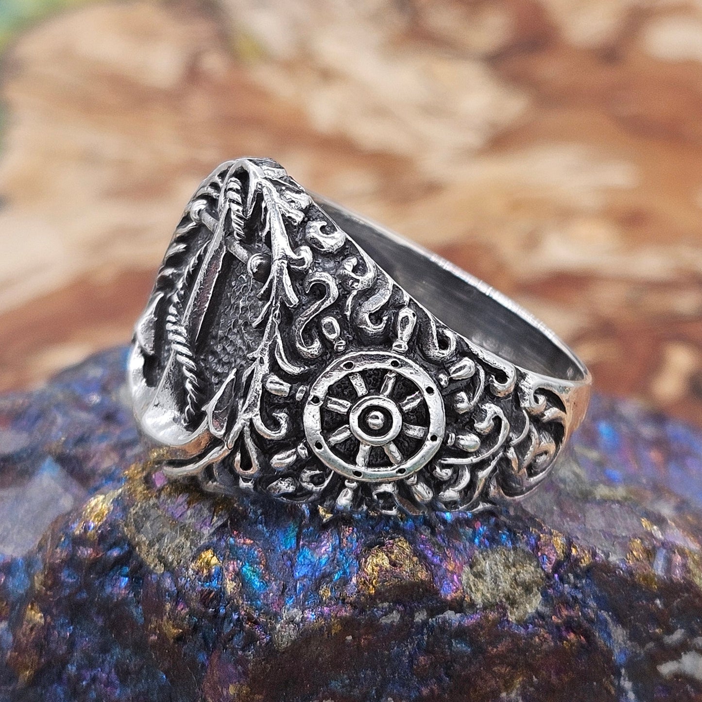 Nautical Anchor ring, sterling silver 925. Size W 1/2, New