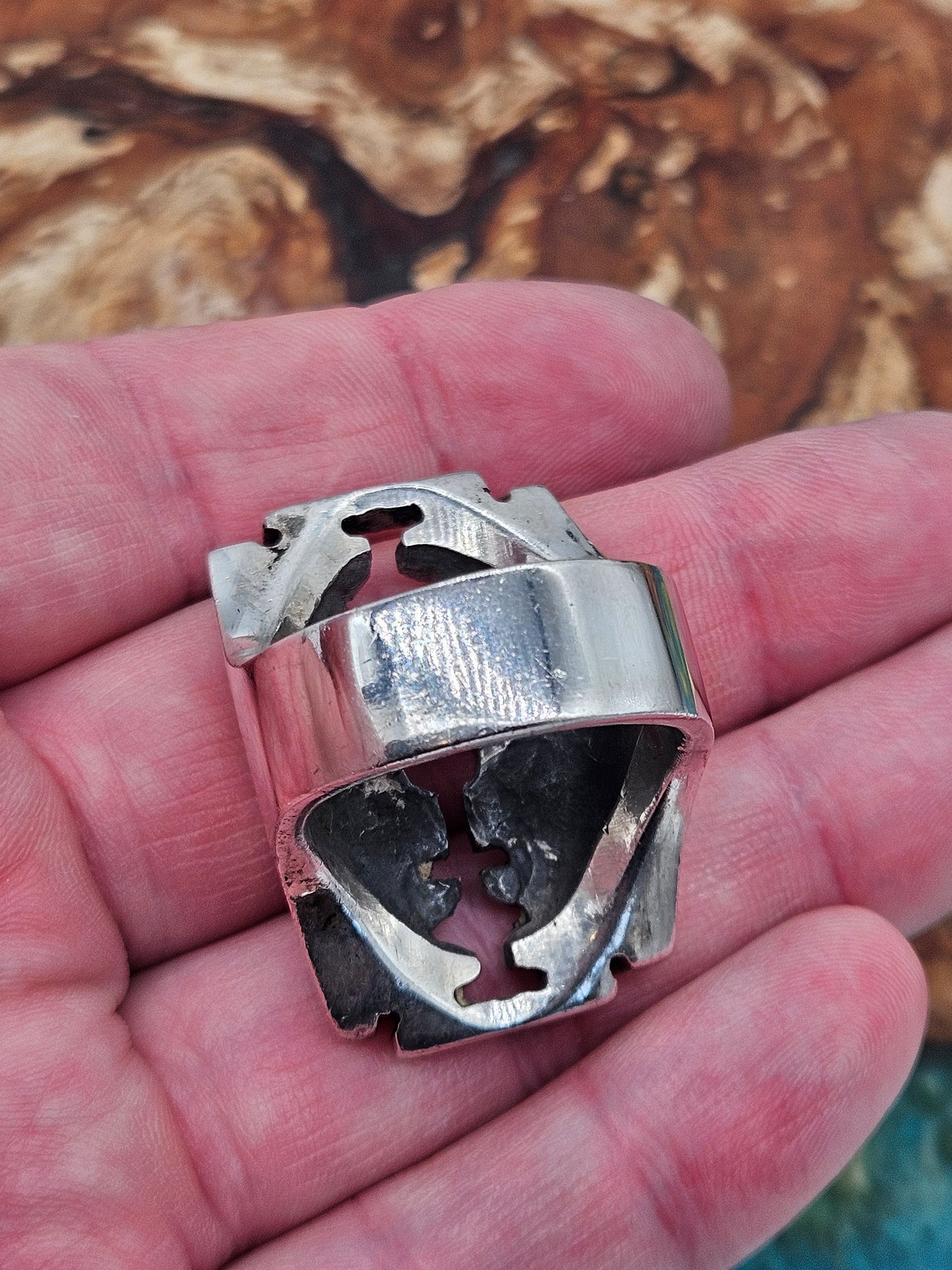 Huge, Heavy Razor Blade Ring, Silver 925. The Wildcat Collection.