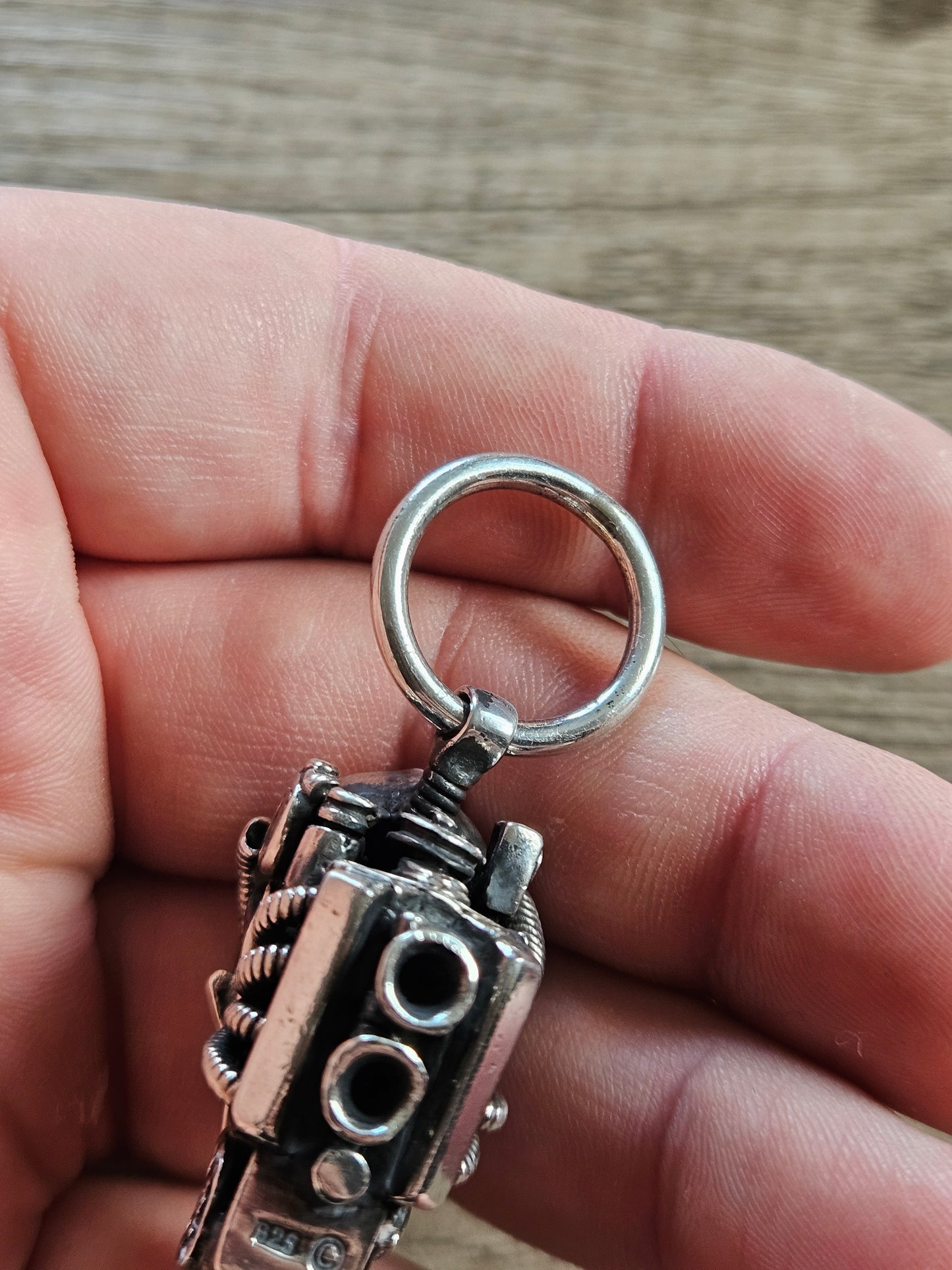 William Llewelyn Griffiths Biomechanical Skull Tattoo Machine Gun Pendant 925