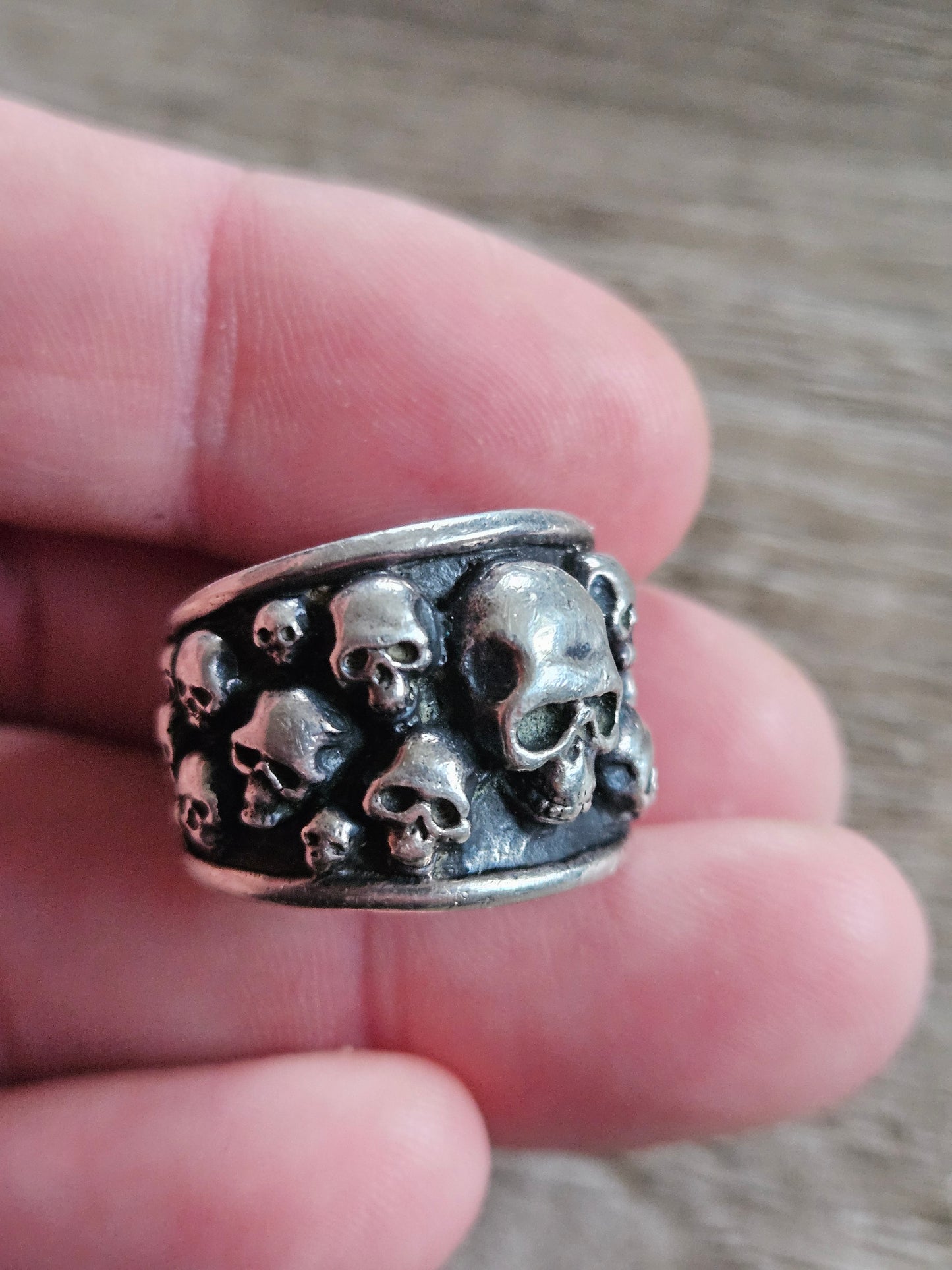 Affliction Skull Ring, Silver 925. Approx UK Size S.