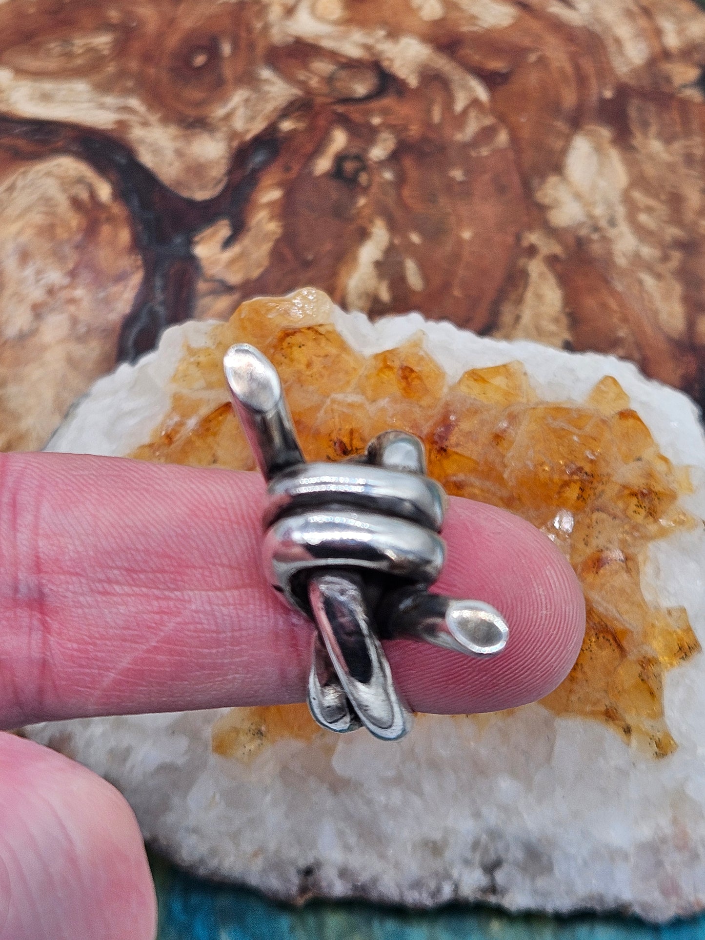 Heavy Barbed Wire Ring, Silver 925. The Wildcat Collection. Size P 1/2.