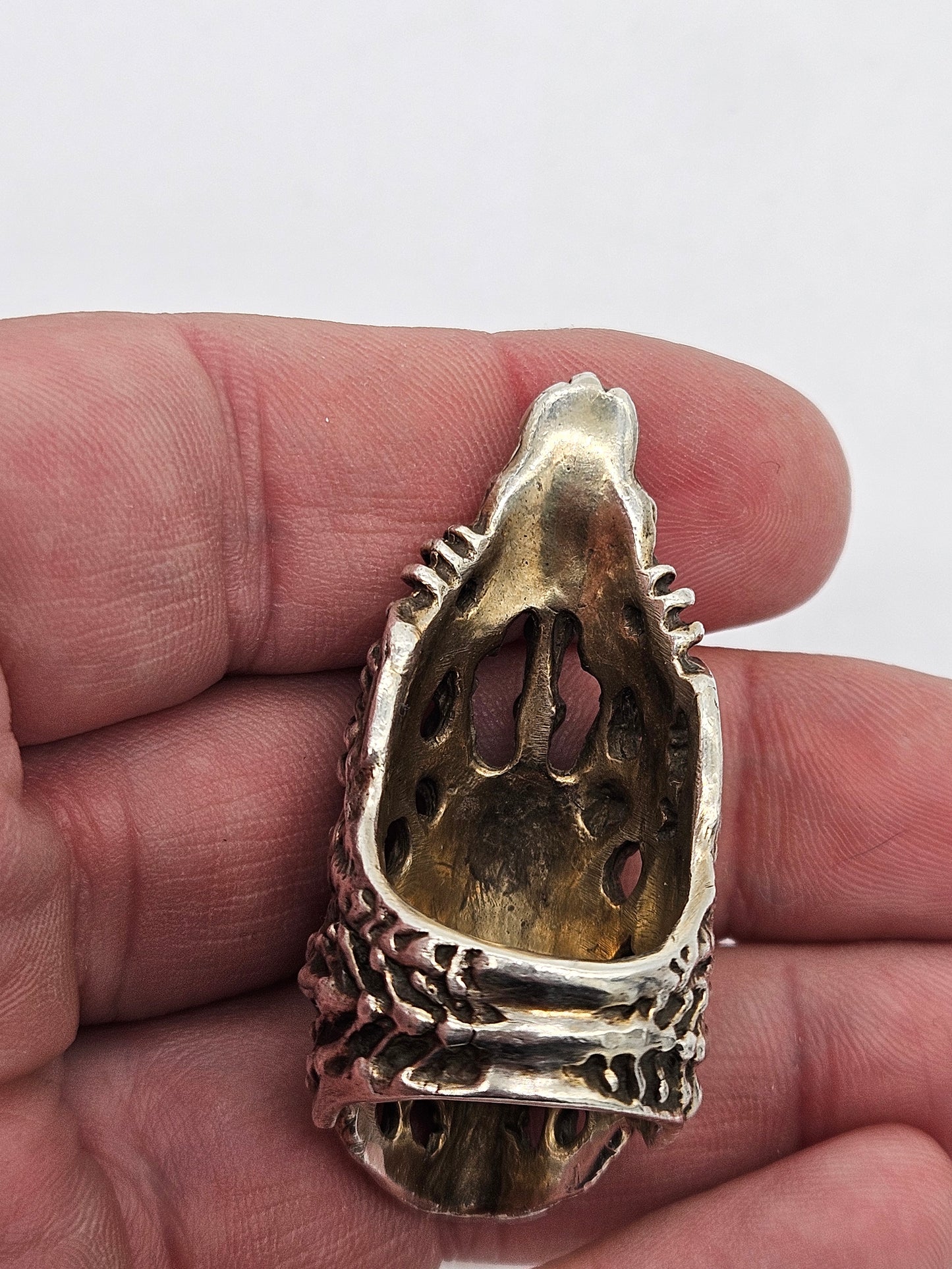 Axel Stocks Skull Ring, Protector Series. Sterling Silver 925 - UK P