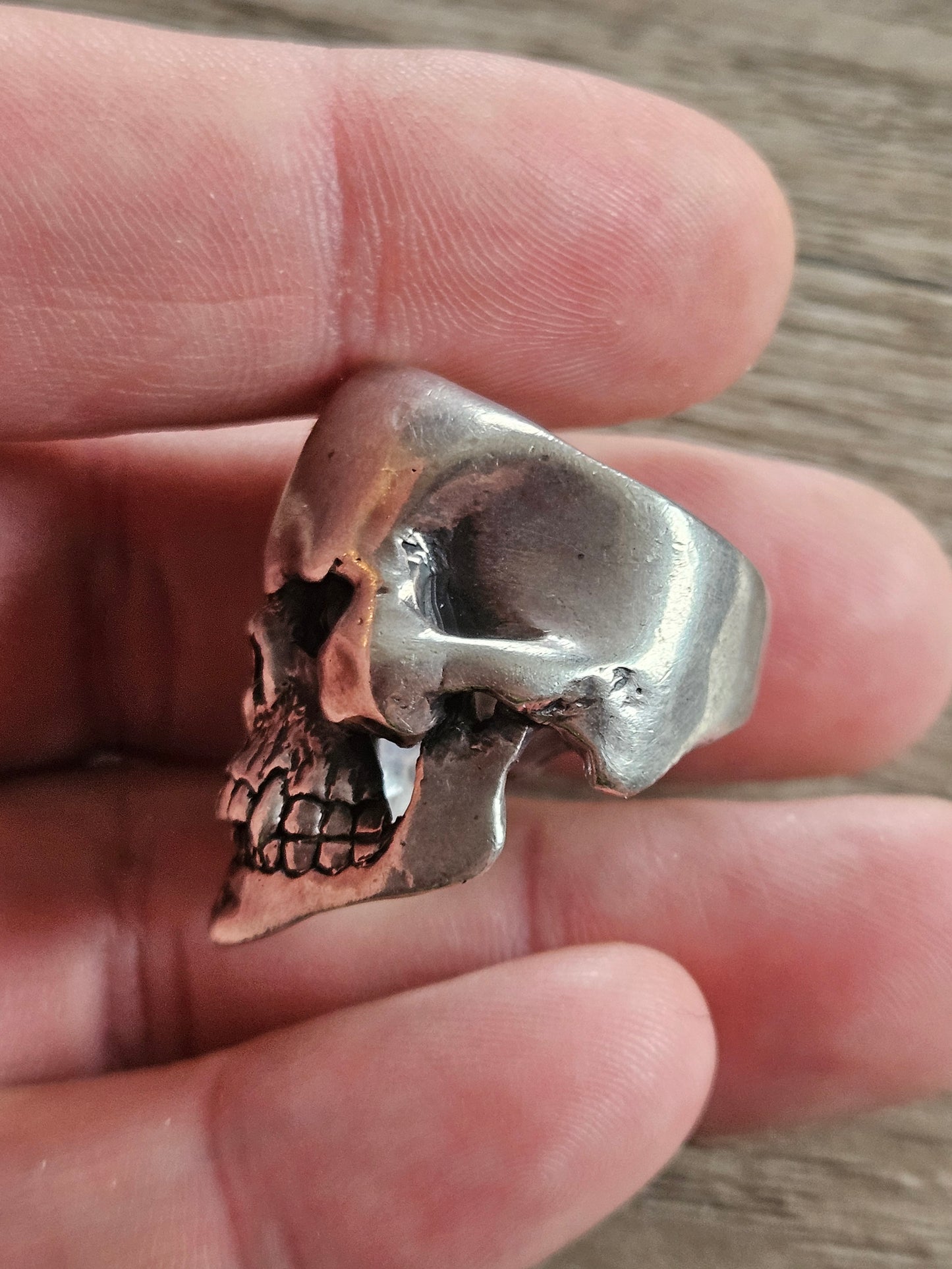 Vintage The Great Frog 925 Silver Skull Ring, UK Size U. Patterson Riley.