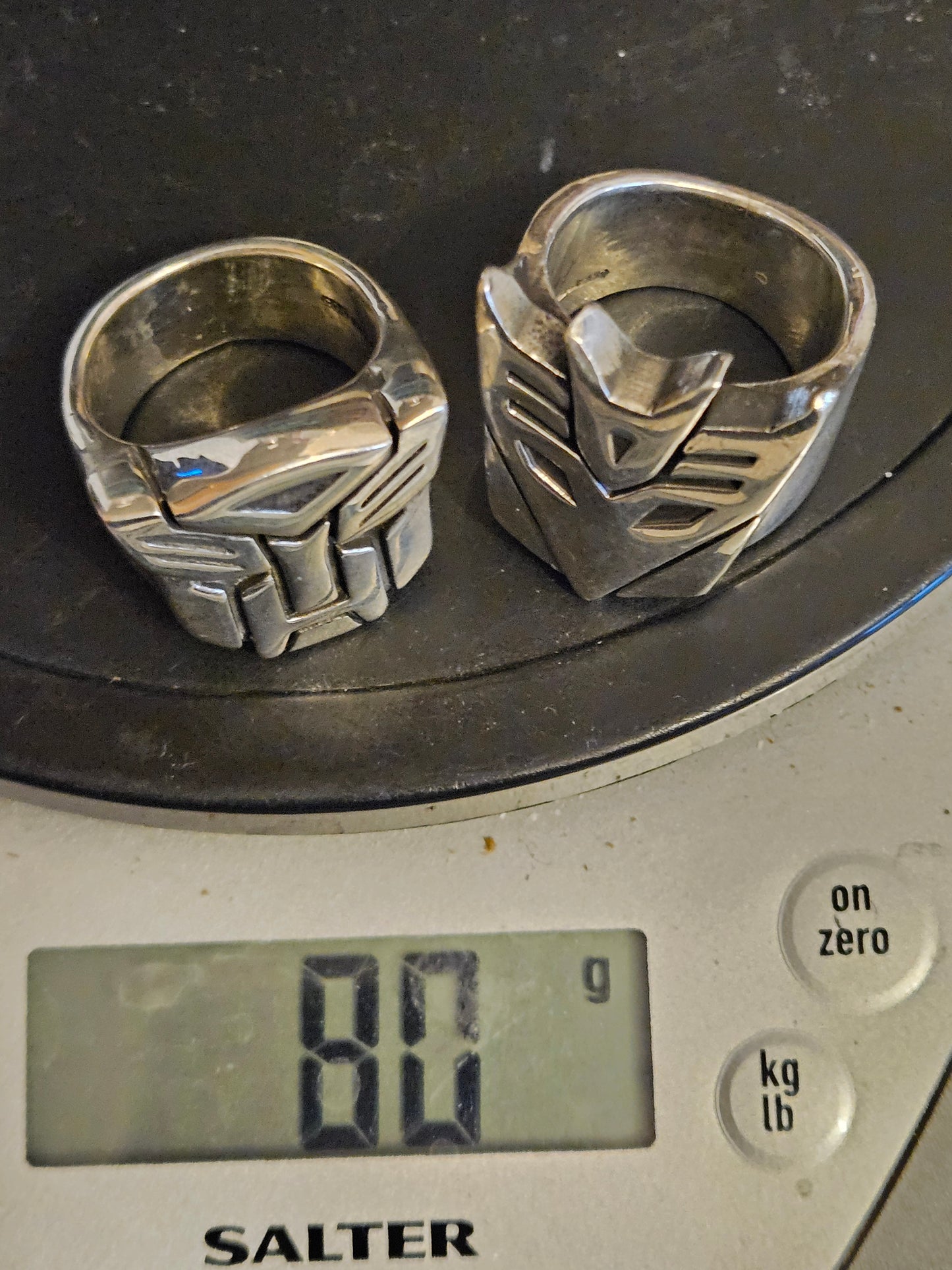 Transformers - Autobots And Decepticons, Custom Made Silver 925 Rings. Size V