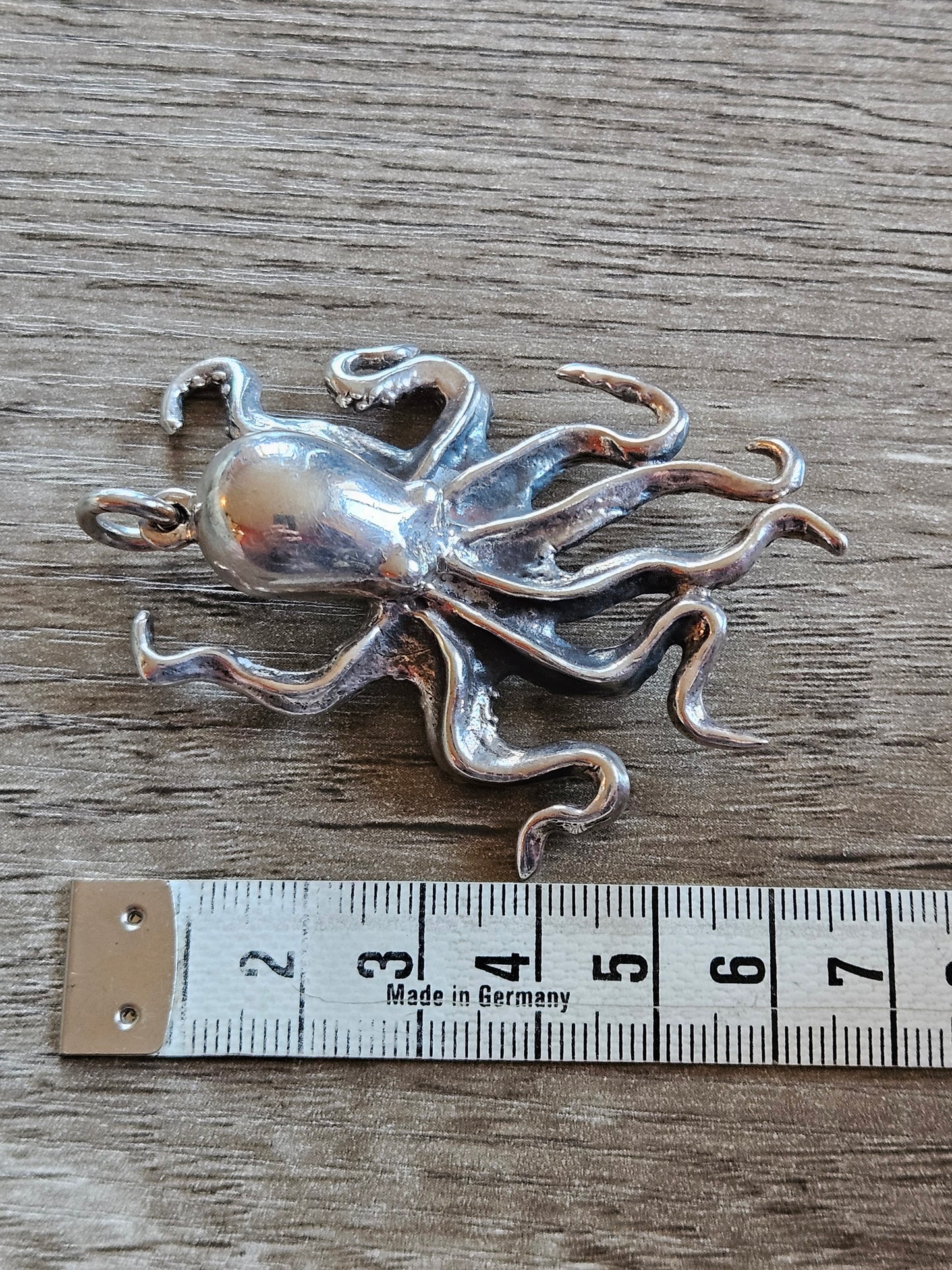 Large Sterling Silver 925 Octopus pendant by The Wildcat Collection. Vintage, heavy, huge.