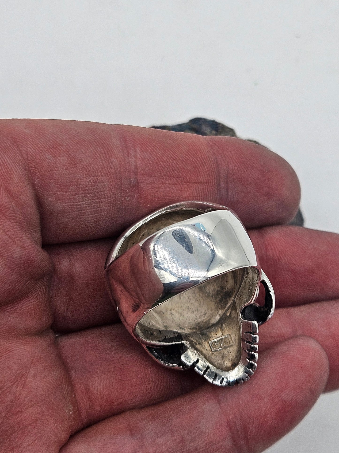 Wildcat Collection - Huge Skull Ring, UK Size Z+6, Solid Silver 925. 57 grams