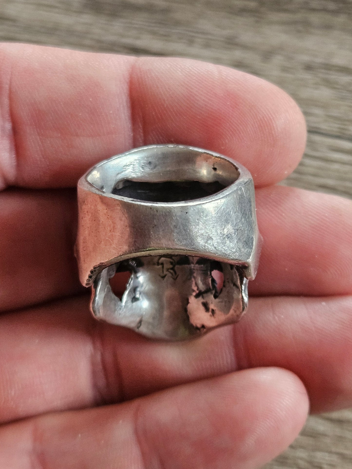 Vintage The Great Frog 925 Silver Skull Ring, UK Size U. Patterson Riley.