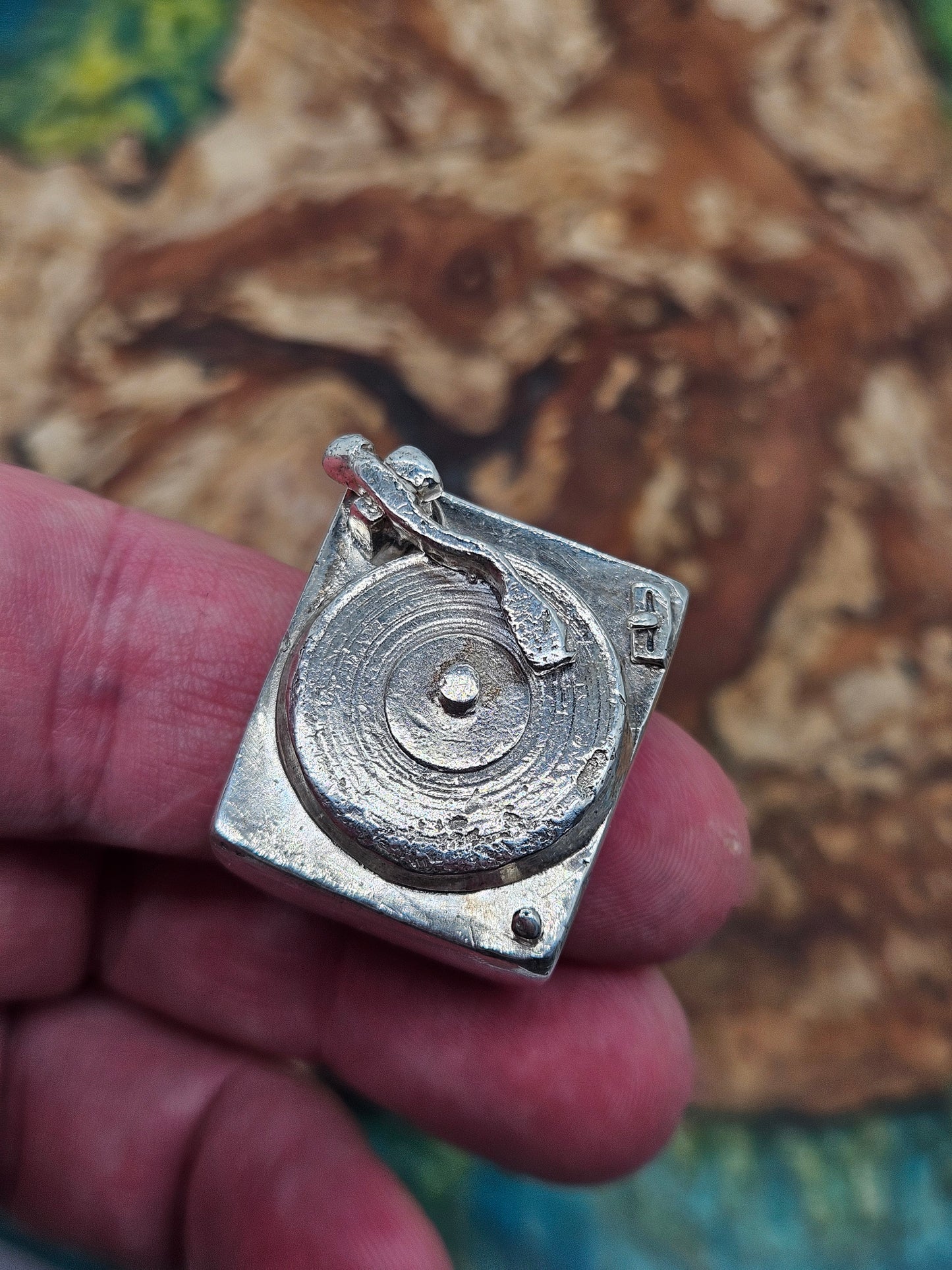 Huge, Heavy DJ Deck, Turntable Ring, Silver 925. The Wildcat Collection. Size T.