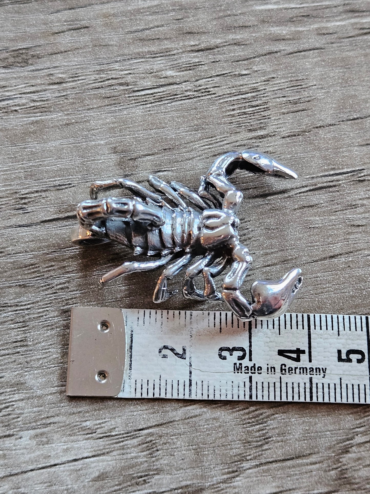 Sterling Silver 925 Large Scorpion Pendant. 3d. New.
