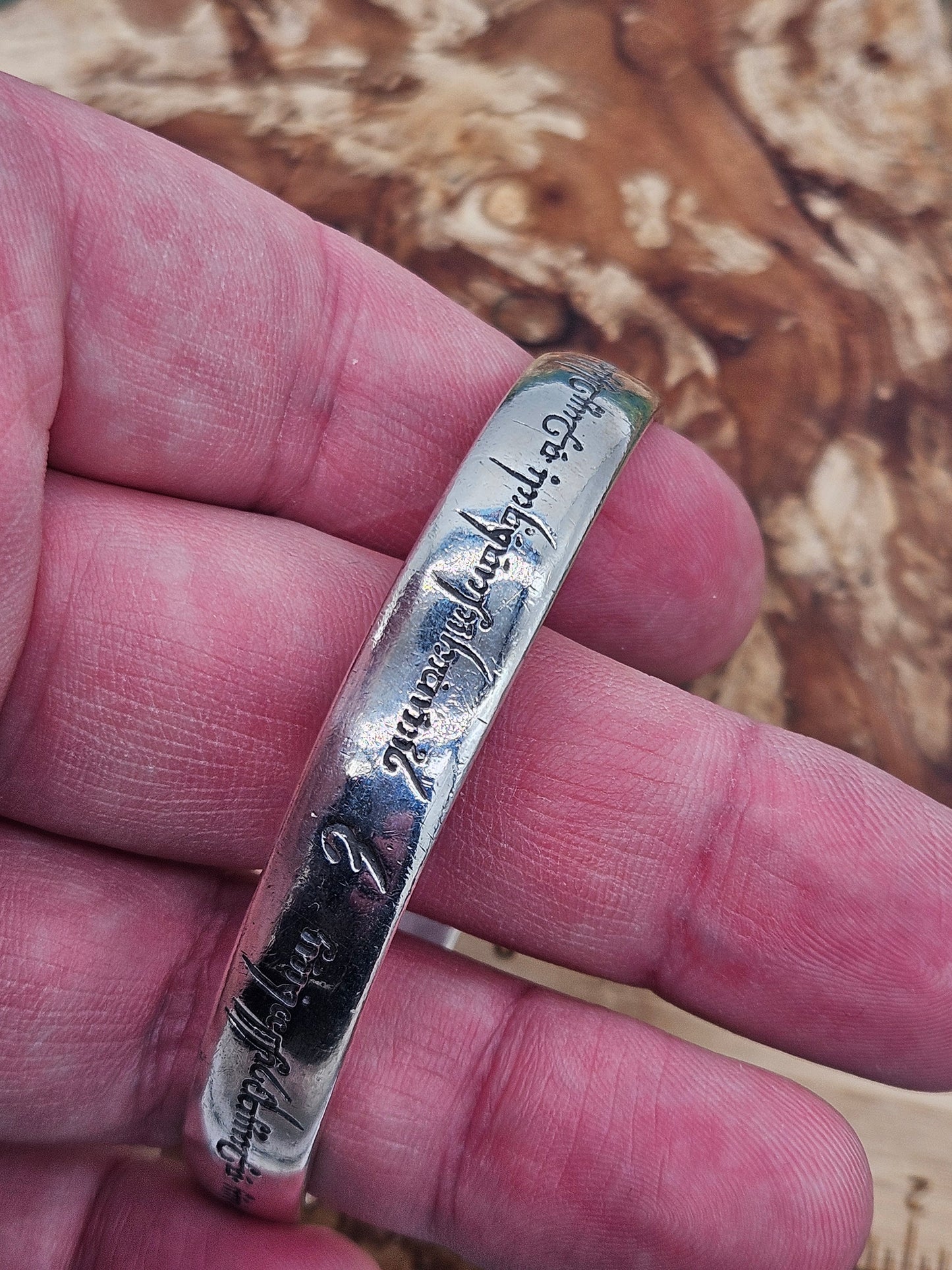 Fusion, Lord Of The Rings - Elvish Love Bangle, Silver 925. Rare!! The One Ring!