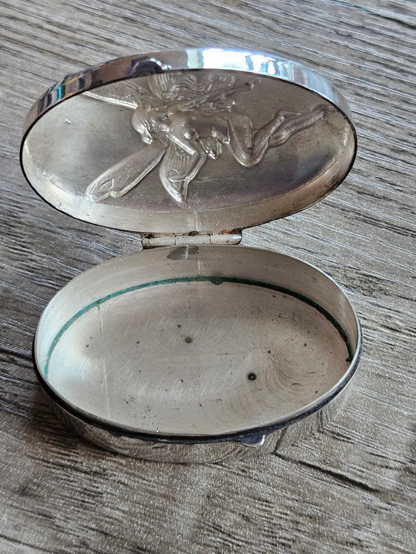 Vintage Sterling Silver 925 Fairy Trinket Box. London 1992.