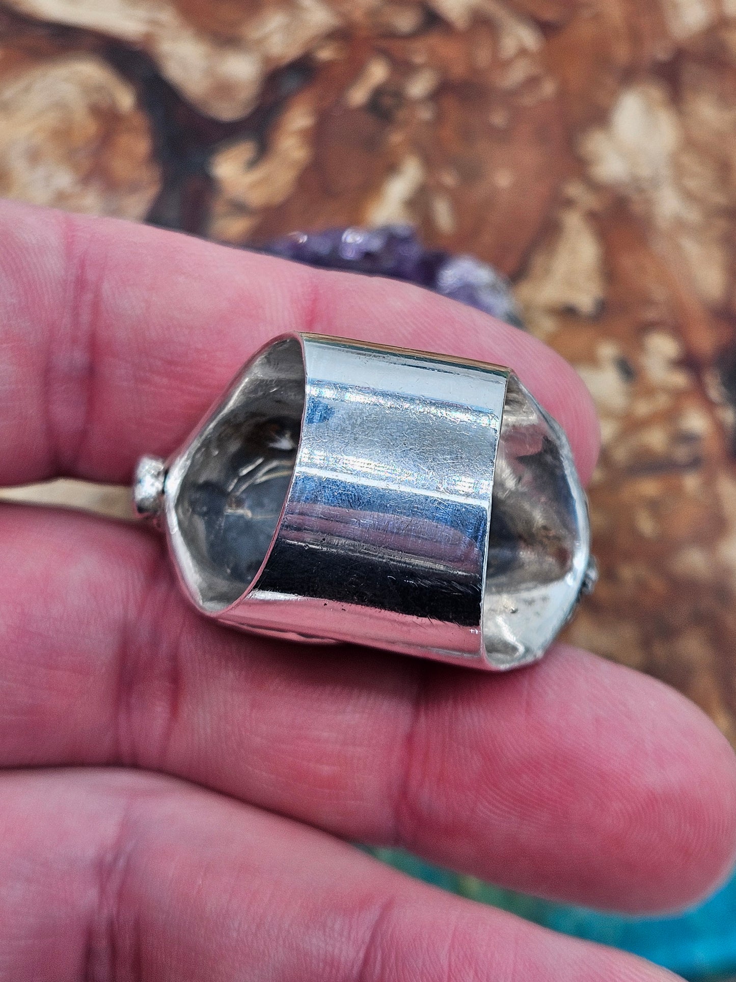 Silver 925 Insectoid Engine ring By Mike Turner. Size Y, Wildcat. Heavy! 41g