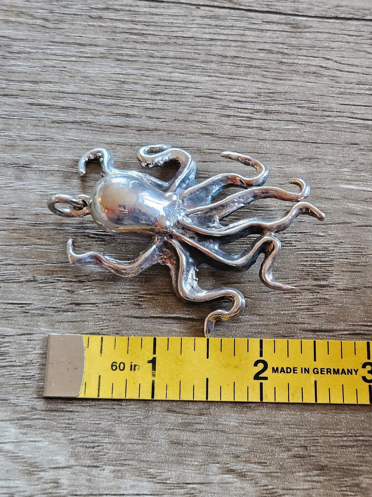 Large Sterling Silver 925 Octopus pendant by The Wildcat Collection. Vintage, heavy, huge.
